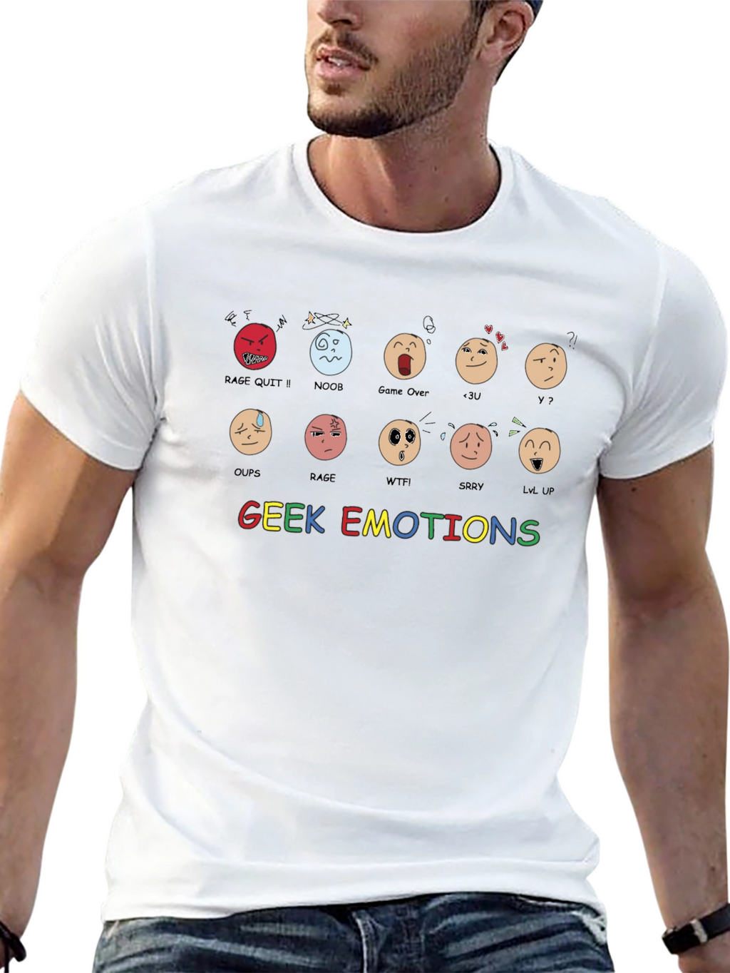 Geek Emotions T-Shirt - Gamer Expression Tee