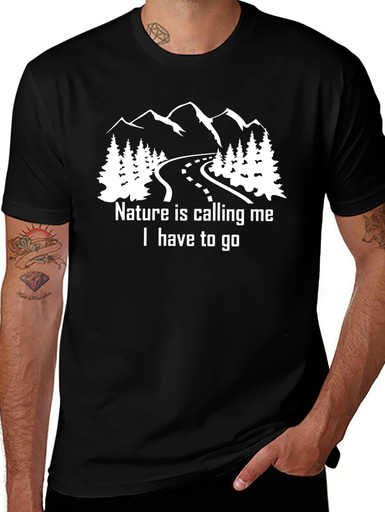 Nature Calling Me Black T-Shirt