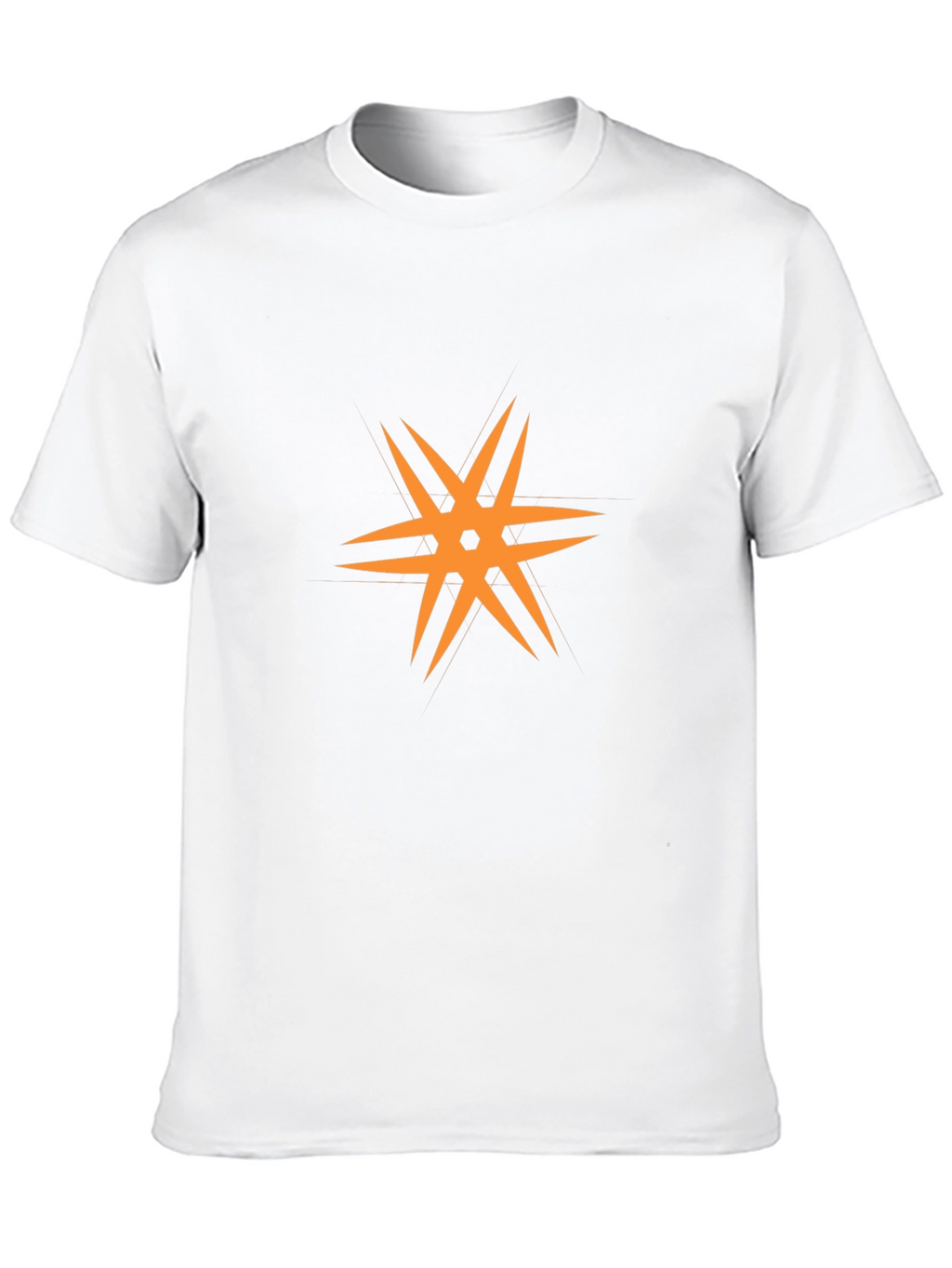 Modern Black T-Shirt with Orange Star Design