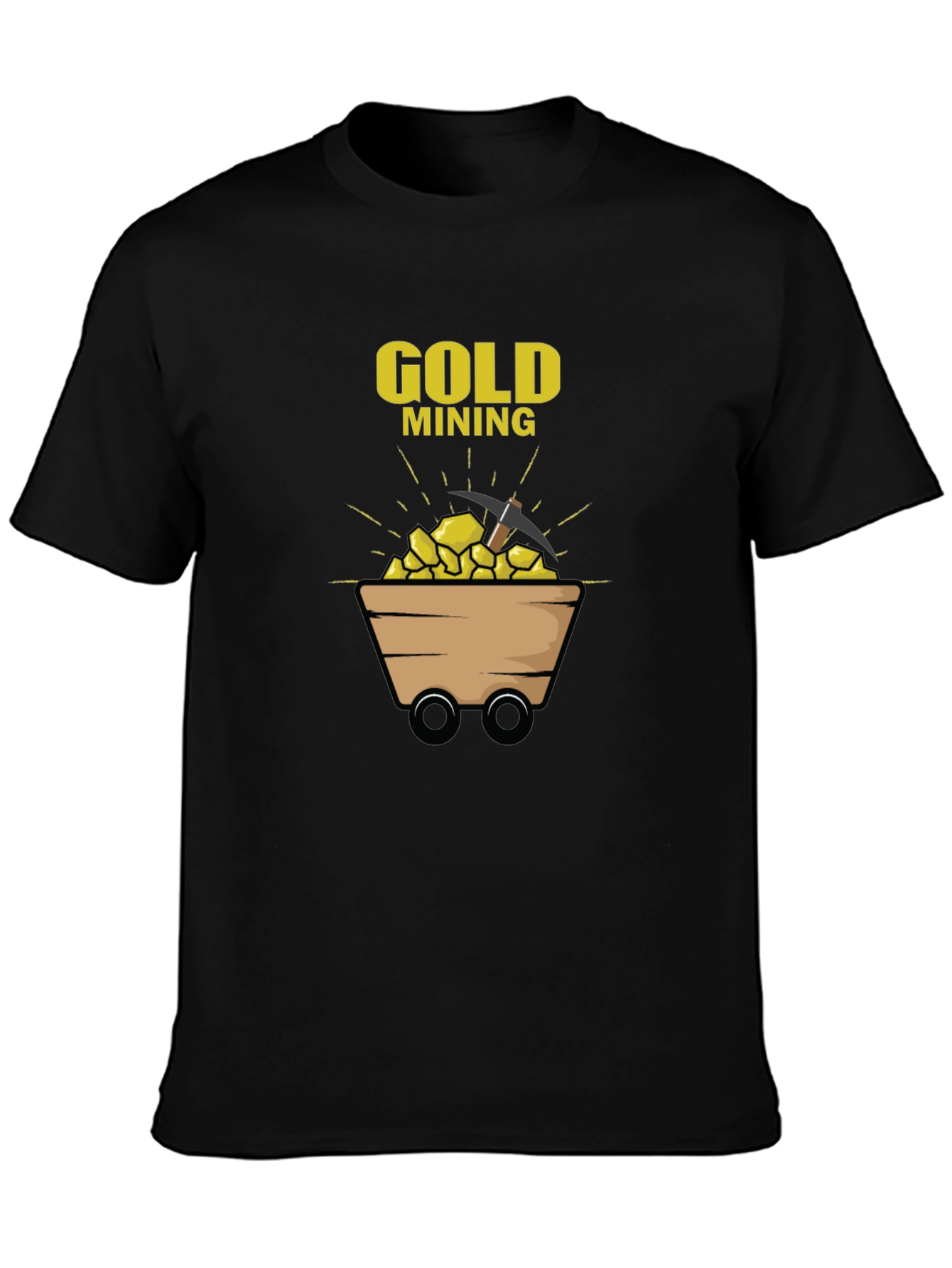 Gold Mining Graphic T-Shirt - Black