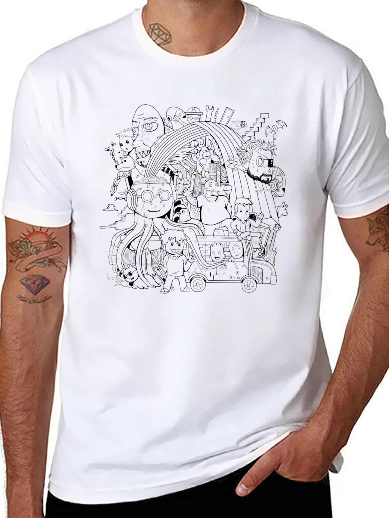 Doodle Graphic Print T-Shirt