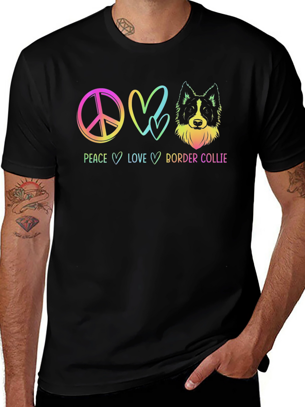 Peace Love Border Collie T-Shirt