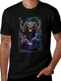 Dragon & Skull Graphic Tee - Dark Fantasy Style