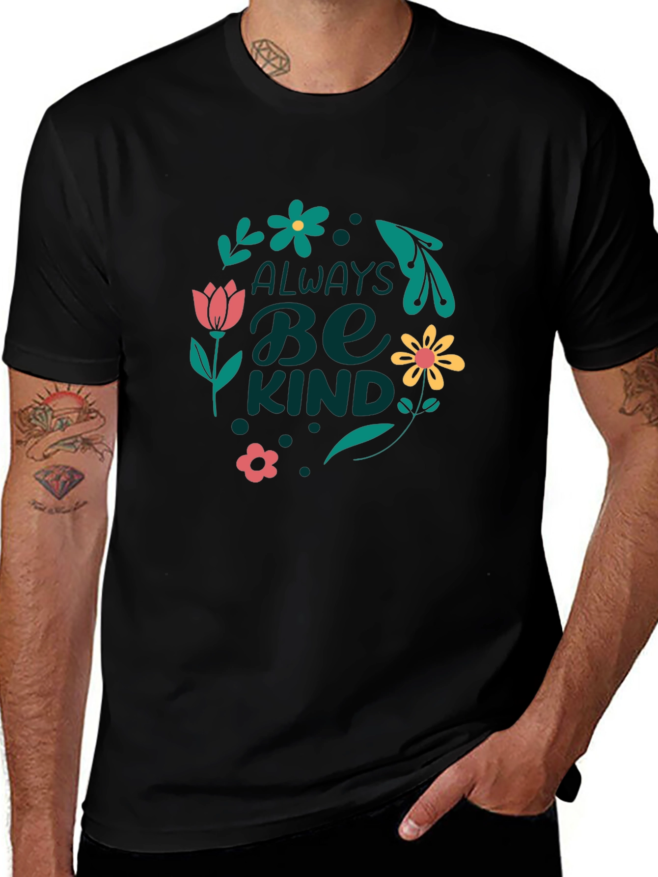 Always Be Kind Graphic Tee - Black Casual T-Shirt
