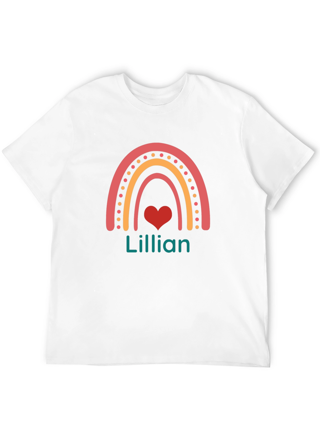 Personalized Lillian Rainbow Heart T-Shirt