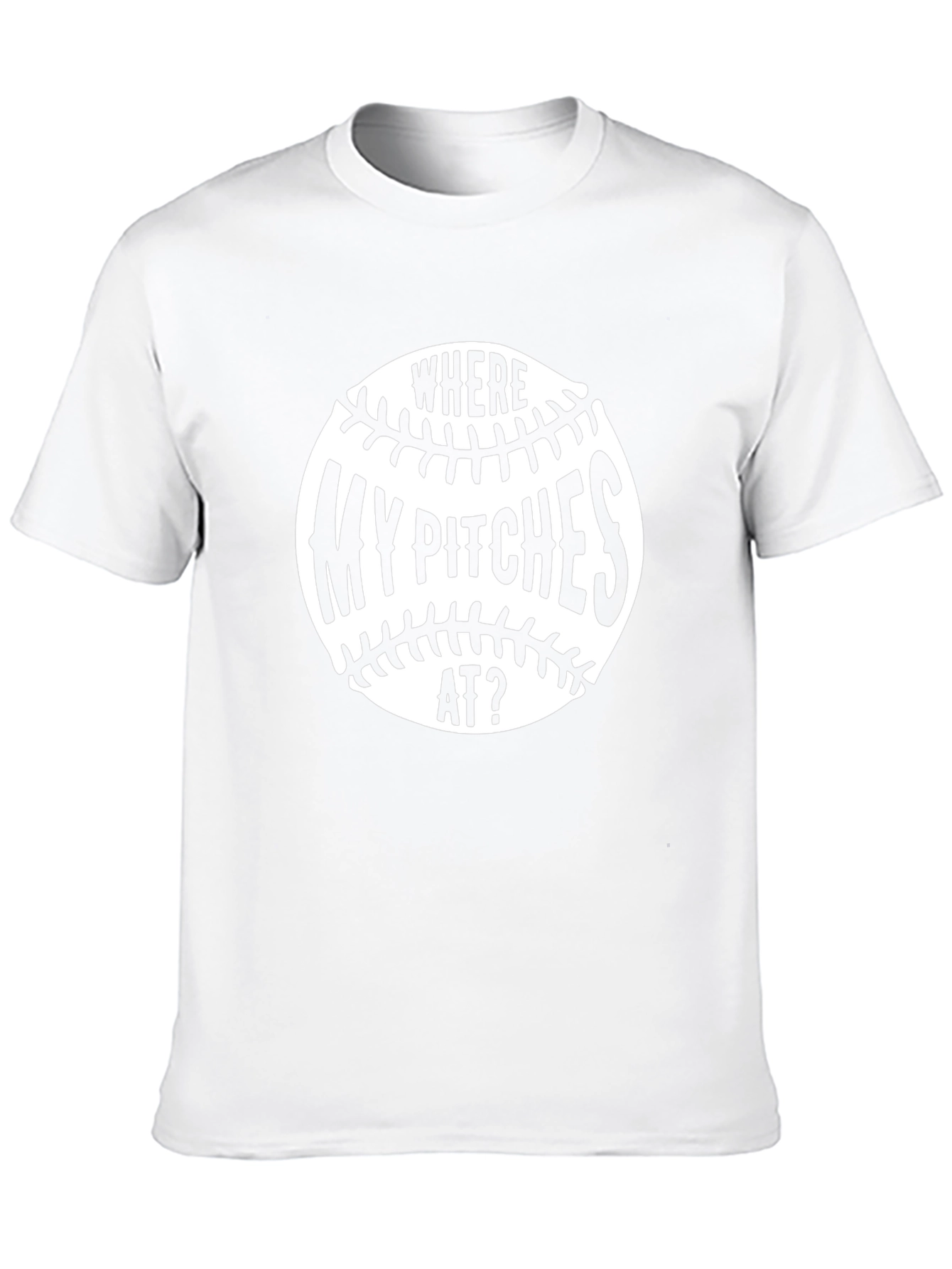 Funny Baseball T-Shirt - Where My Pitches At?