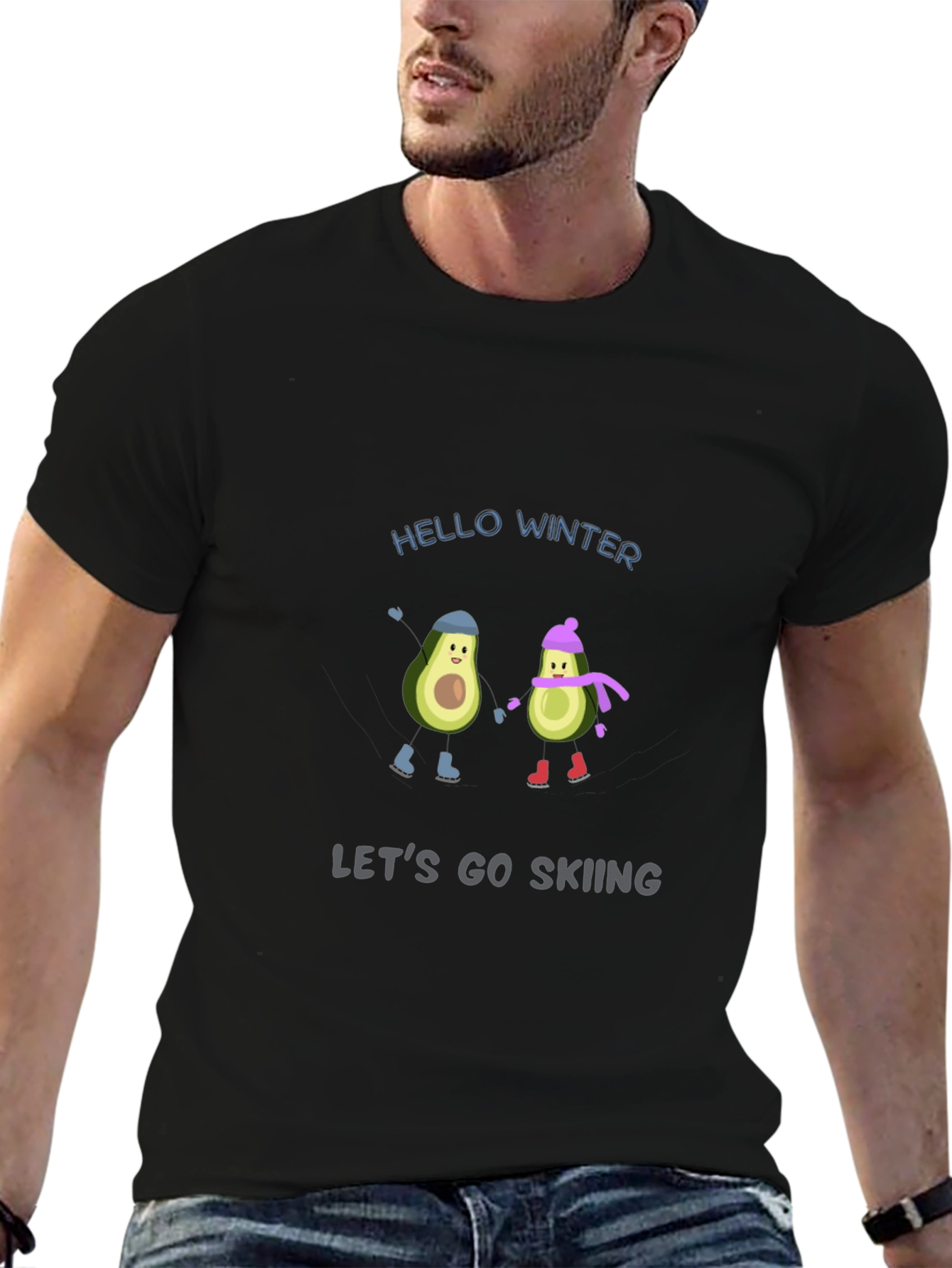 Winter Avocado Skiing T-Shirt