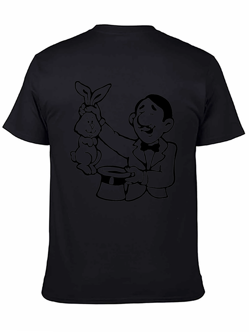 Magician Rabbit Graphic Black T-Shirt