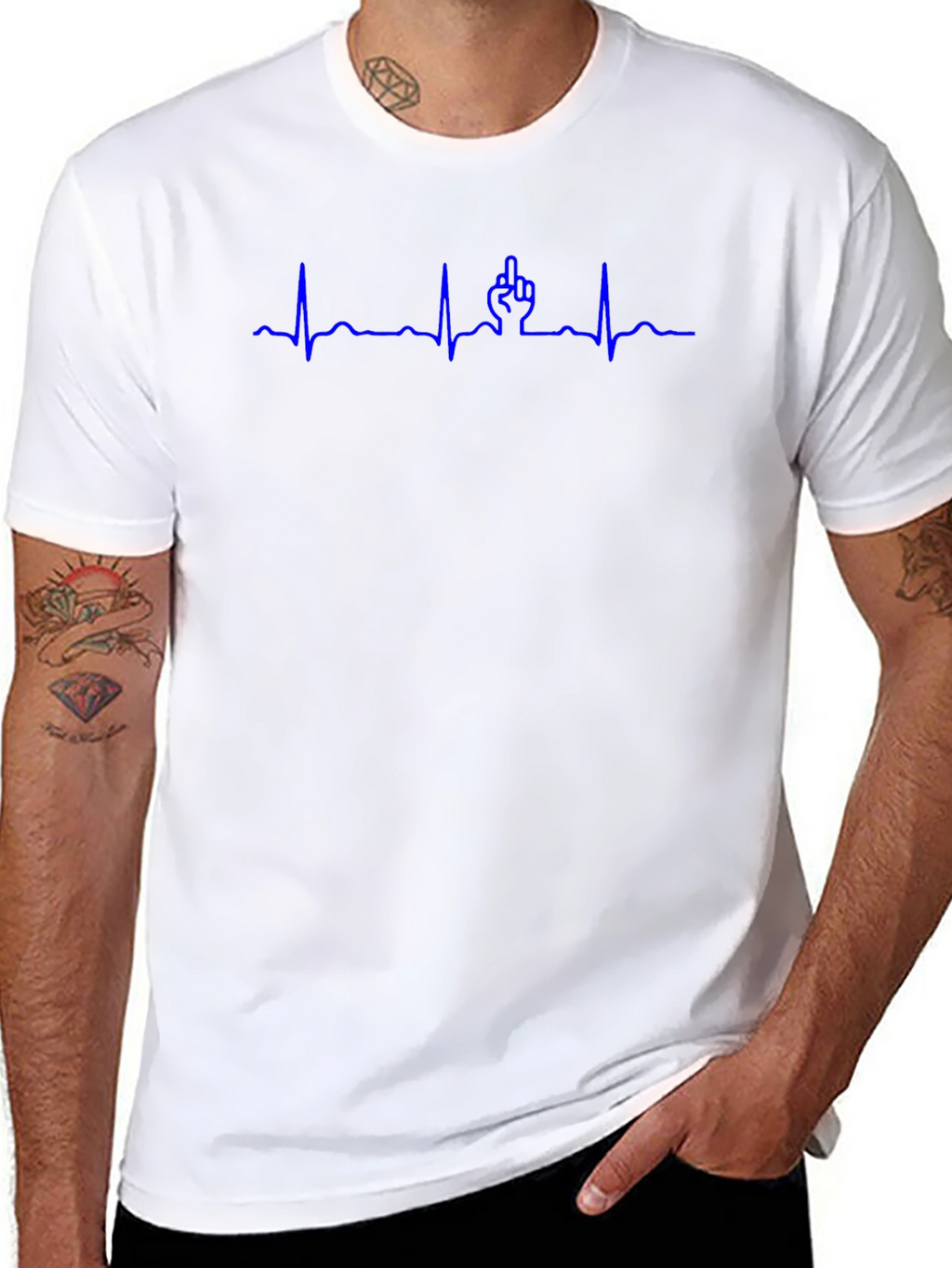 Funny Middle Finger Heartbeat T-Shirt