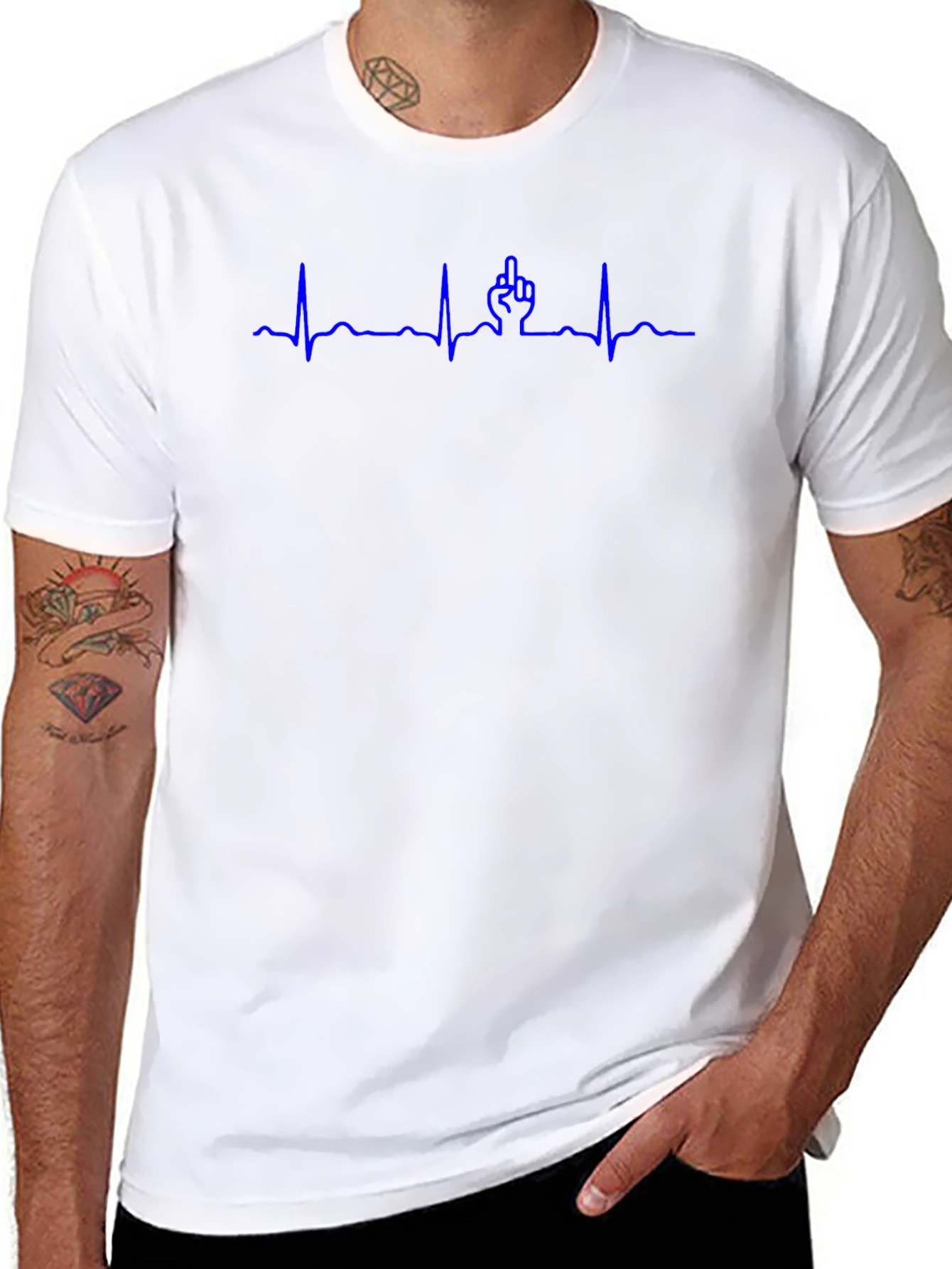 Funny Middle Finger Heartbeat T-Shirt