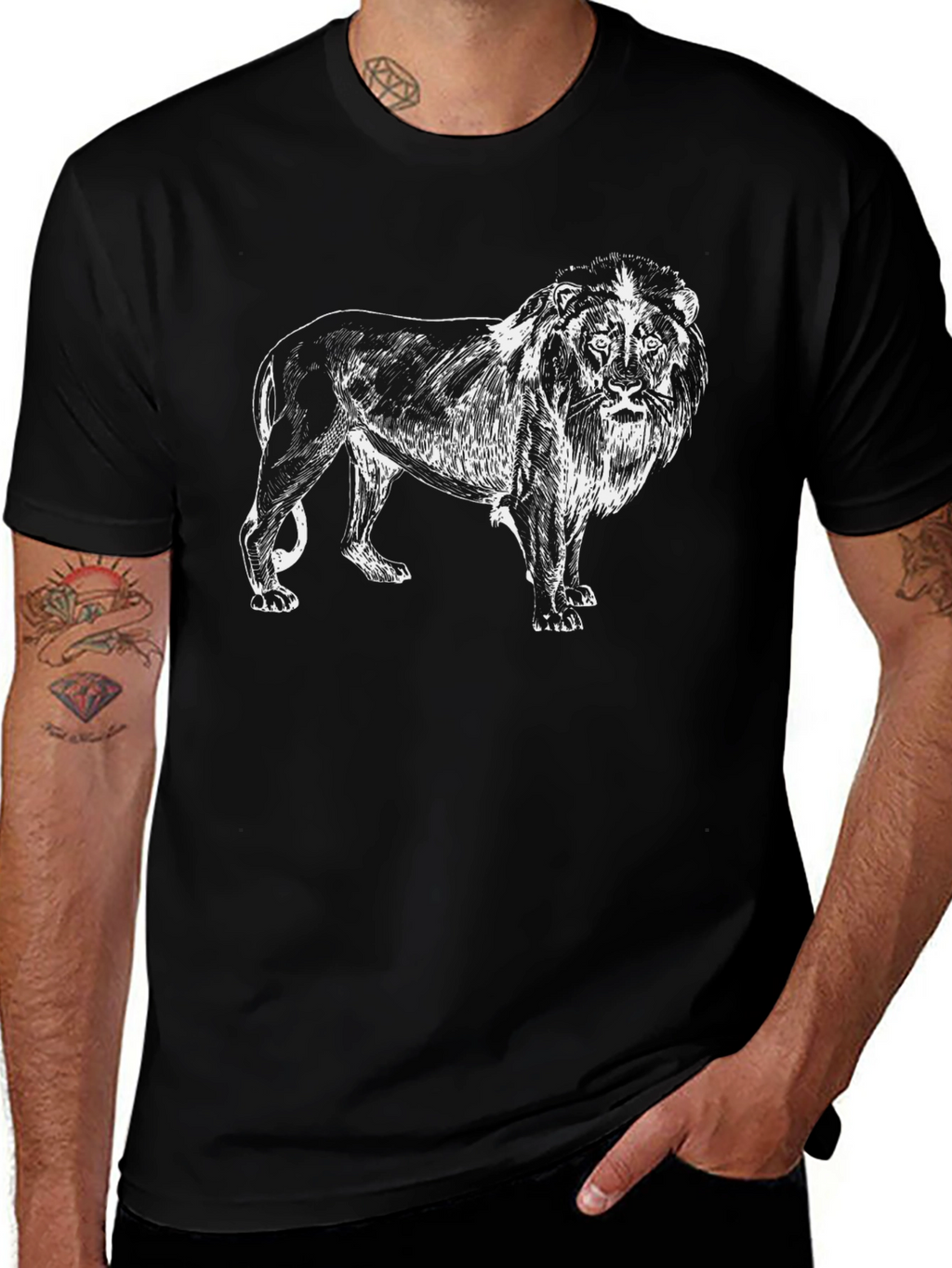Lion Graphic Black T-Shirt | Mens Stylish Tee
