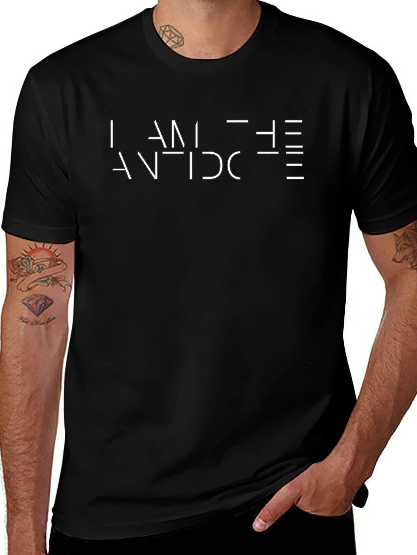 I Am The Antidote Graphic Tee - Black Cotton T-Shirt