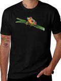 Red-Eyed Tree Frog Graphic T-Shirt - Black