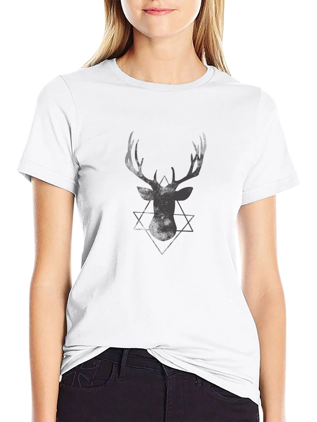 Black Deer Star Graphic Tee | Casual Mens T-Shirt