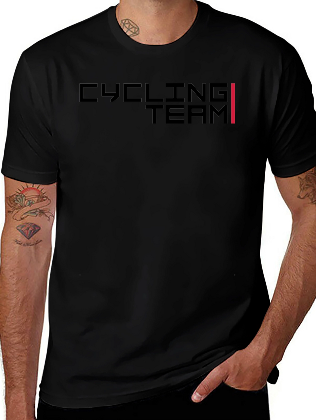 Cycling Team Graphic Tee - Mens Black T-Shirt