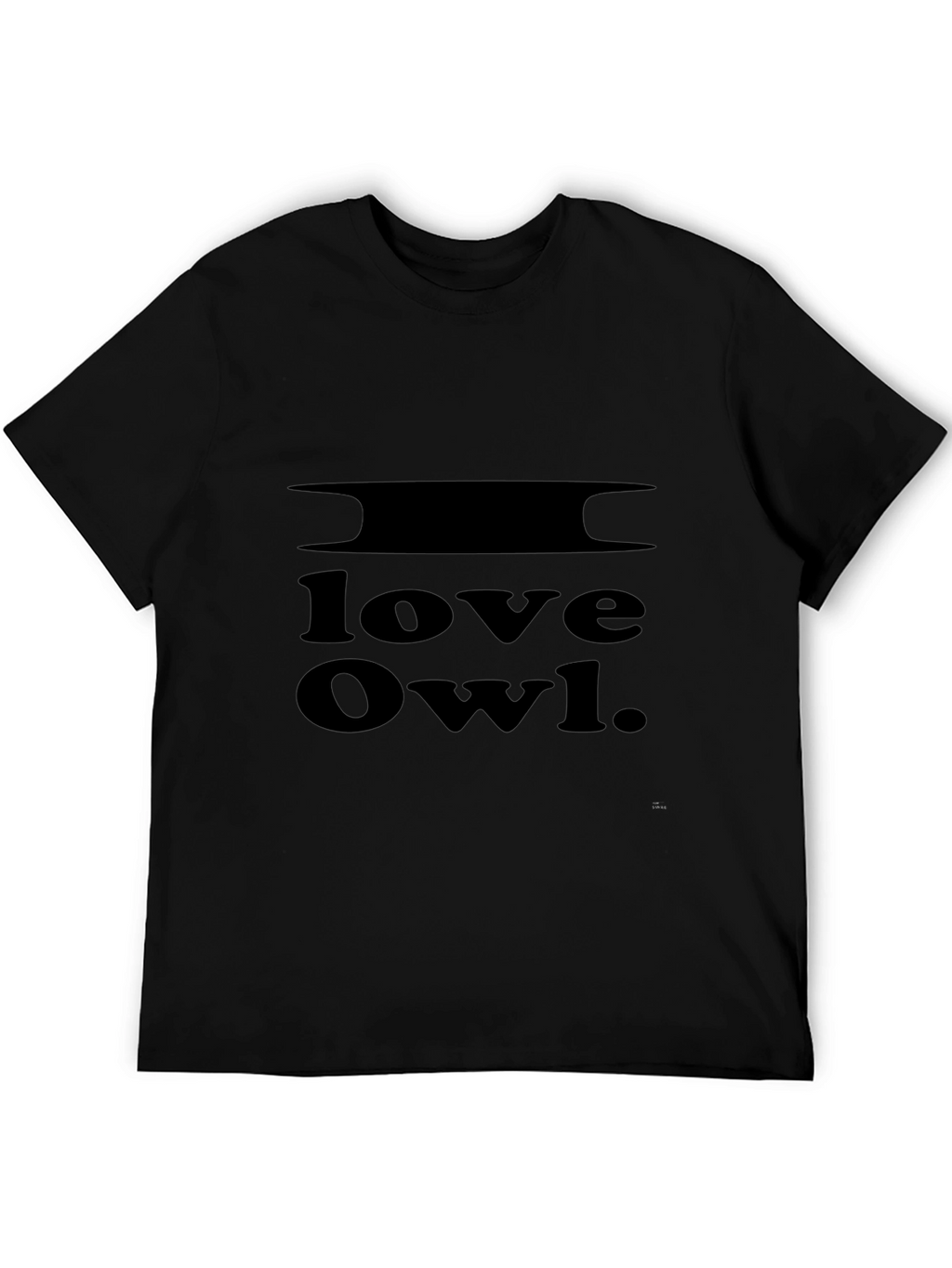 I Love Owl Black Graphic Tee Shirt