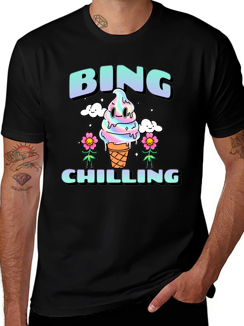 Bing Chilling Graphic Tee - Cool Ice Cream Design