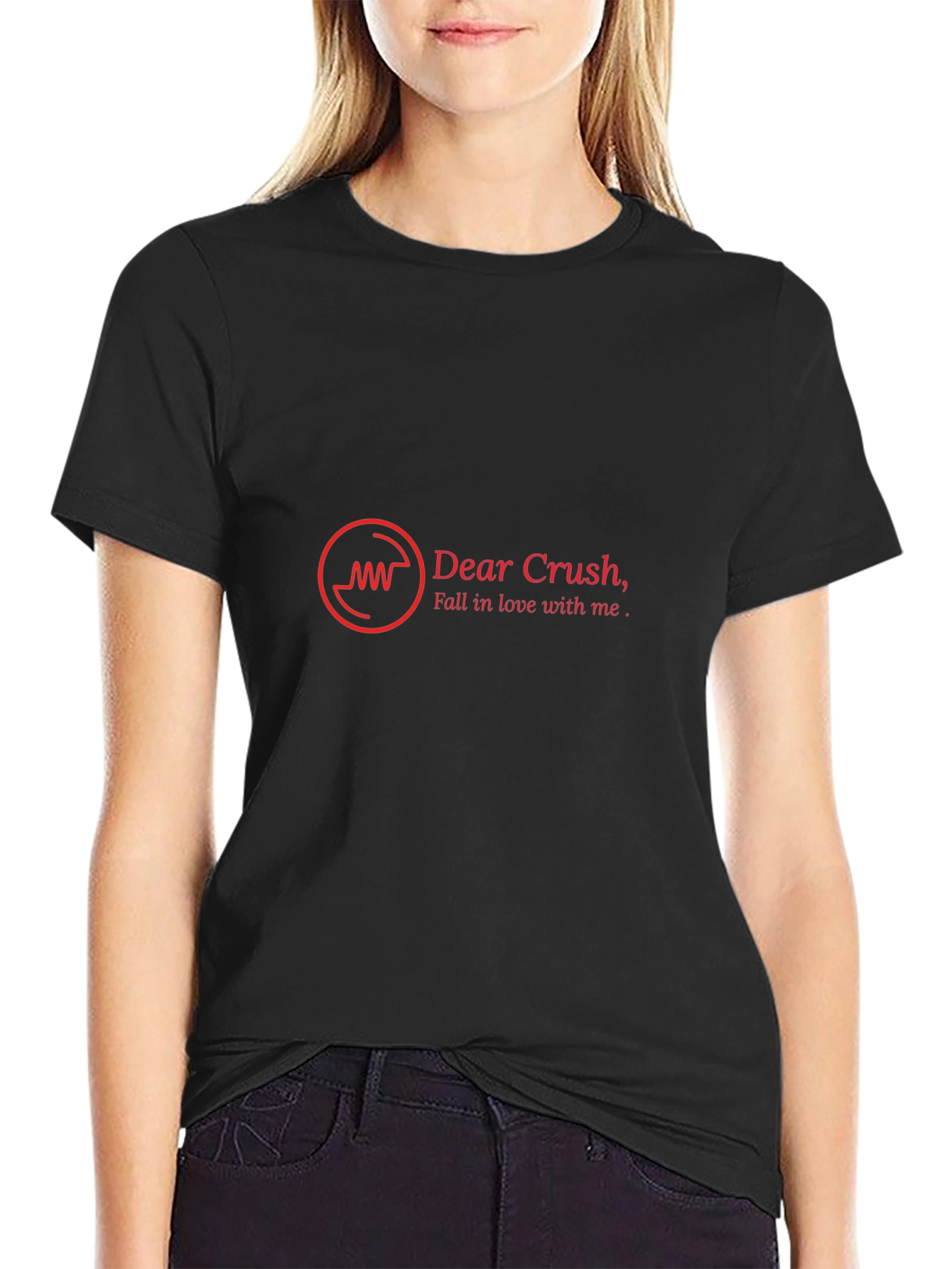 Dear Crush Mens Black Graphic Tee