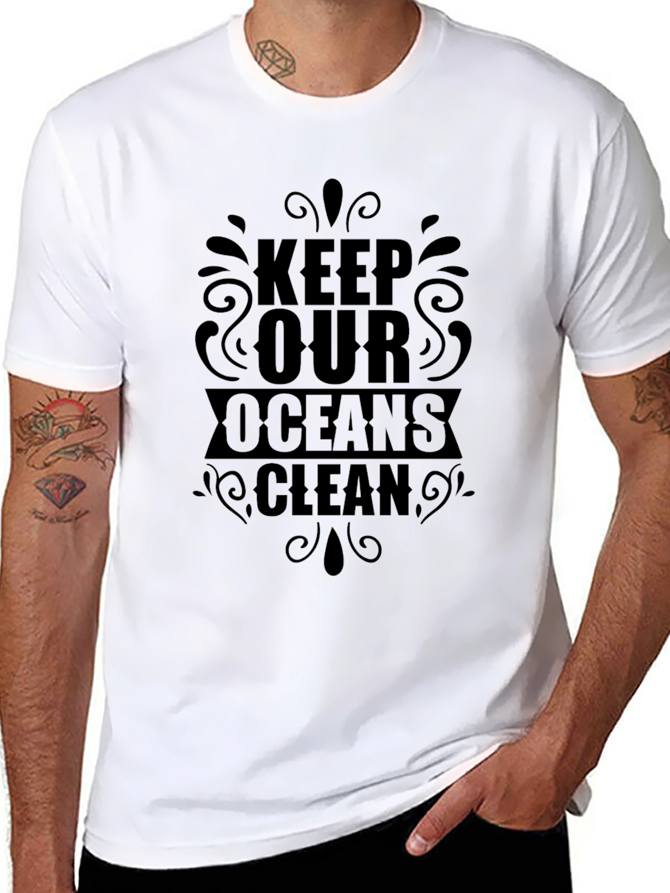 Keep Our Oceans Clean Black T-Shirt