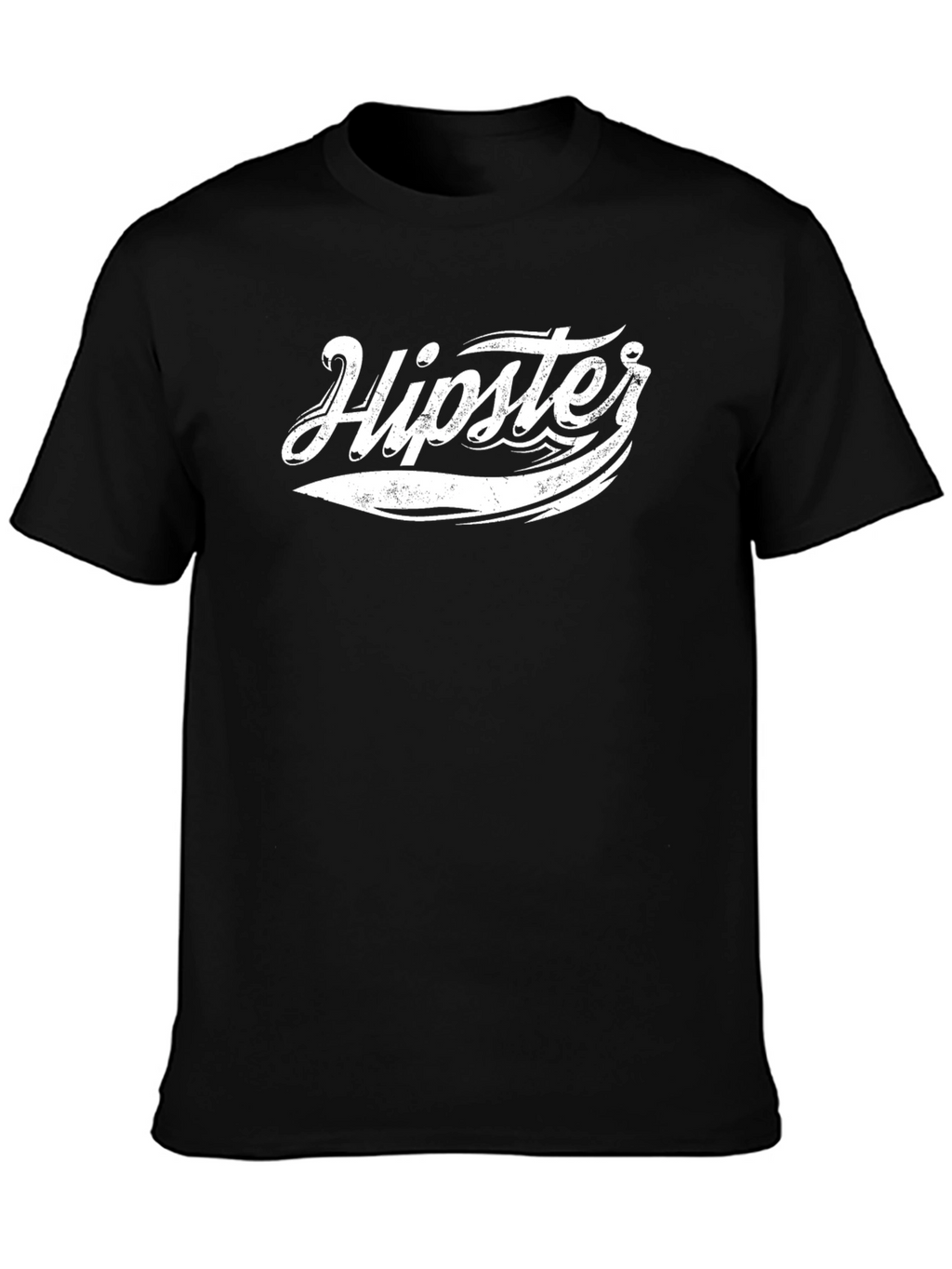 Mens Black Hipster Graphic T-Shirt