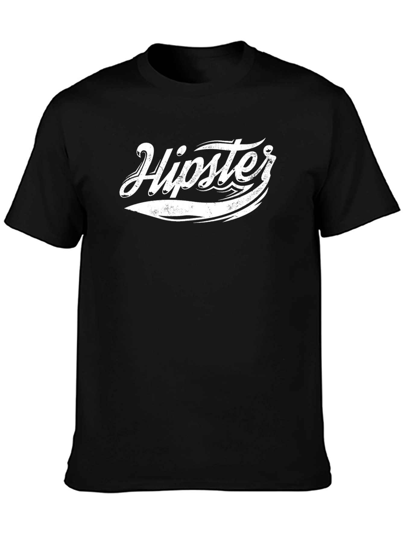 Mens Black Hipster Graphic T-Shirt