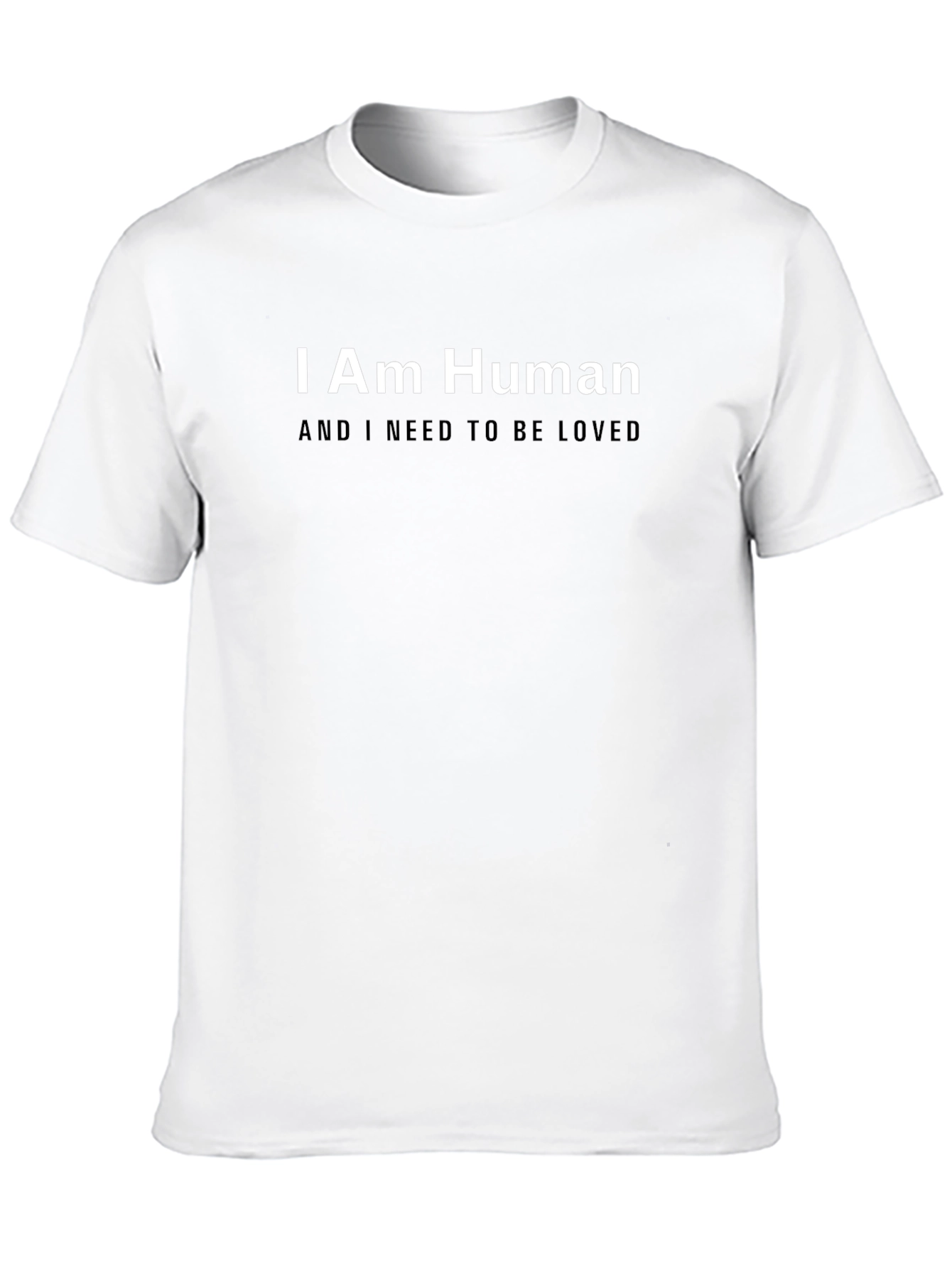 I Am Human - Graphic Print Crew Neck T-Shirt