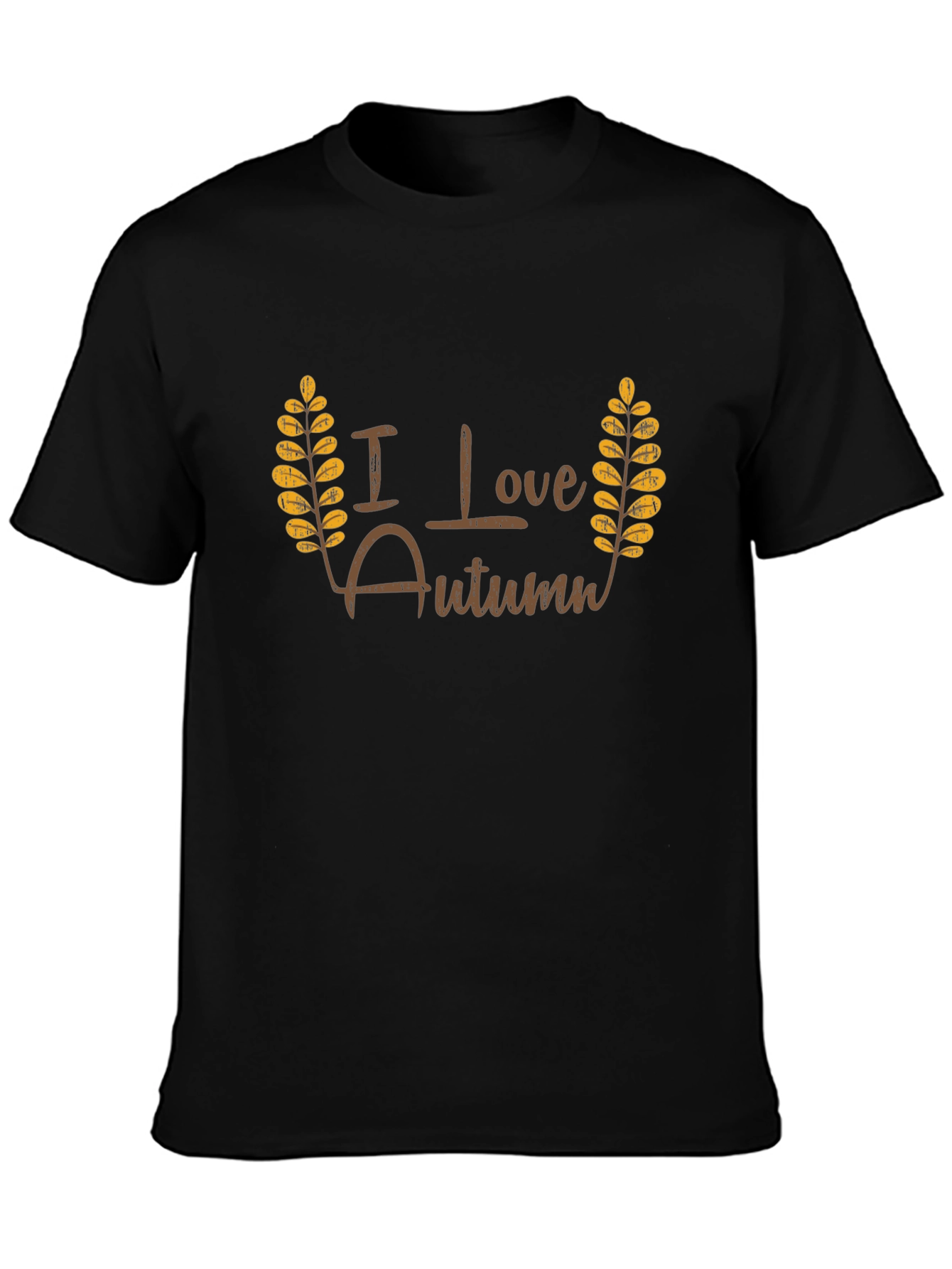 I Love Autumn Black T-Shirt