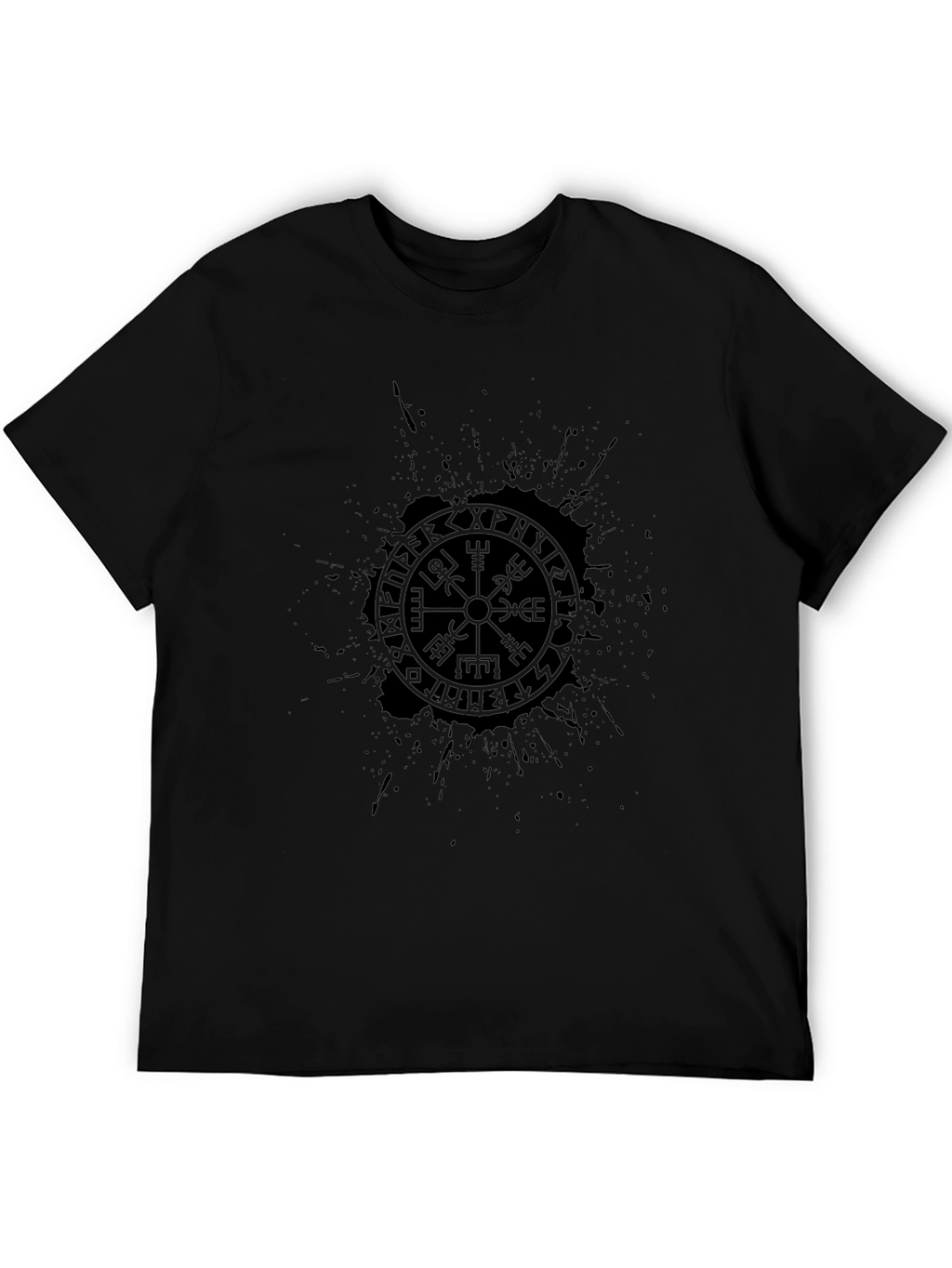 Black Viking Compass Graphic T-Shirt