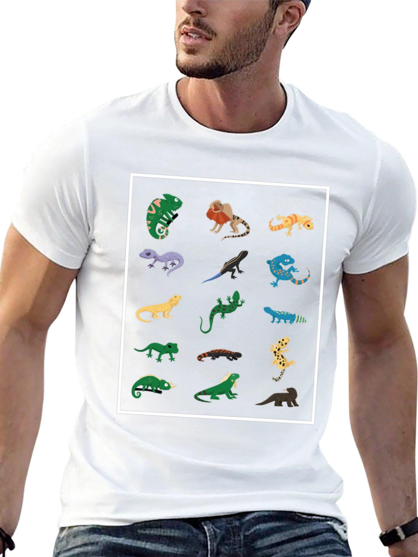 Lizard Print Black T-Shirt