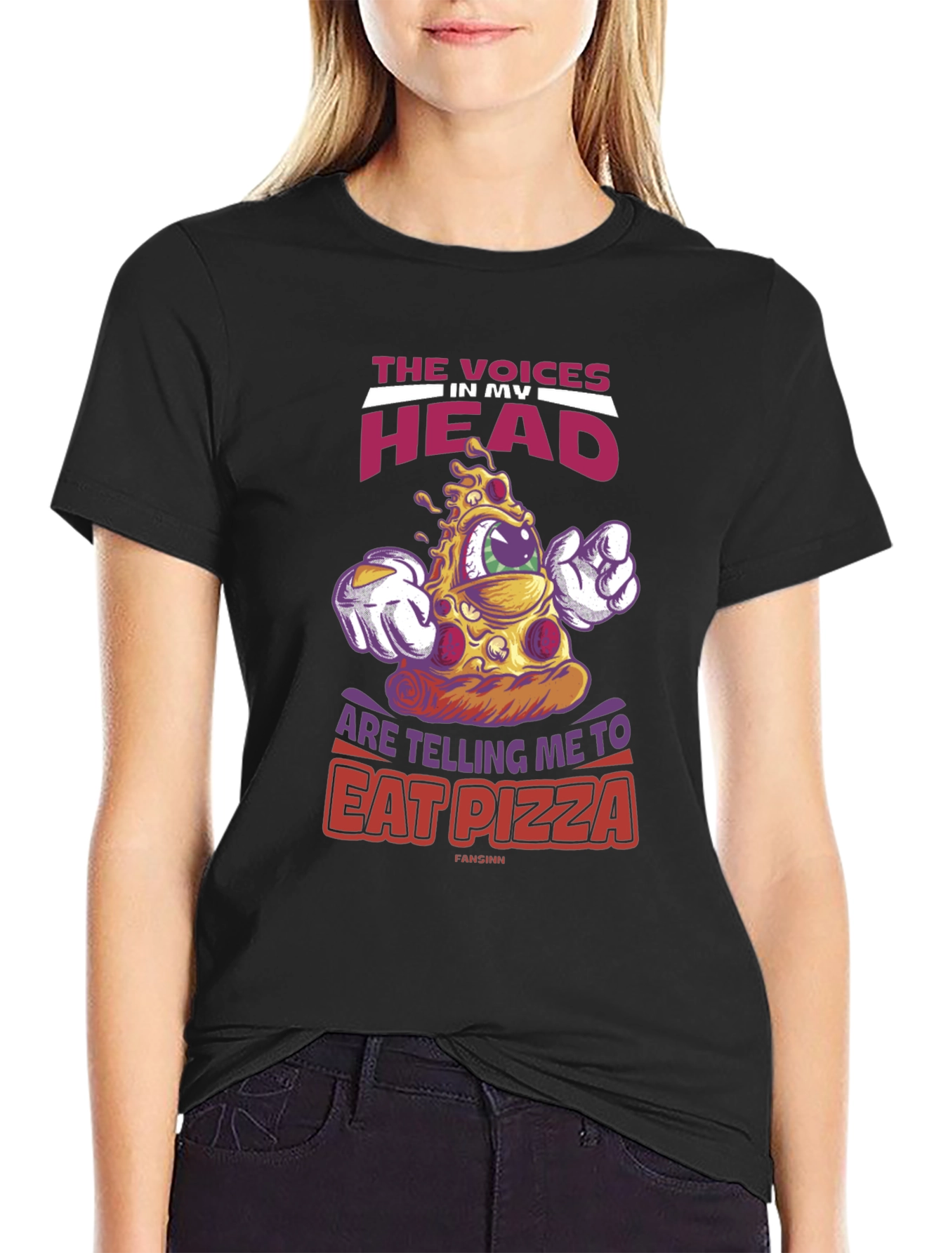 Eat Pizza Tee: Voices in My Head T-Shirt