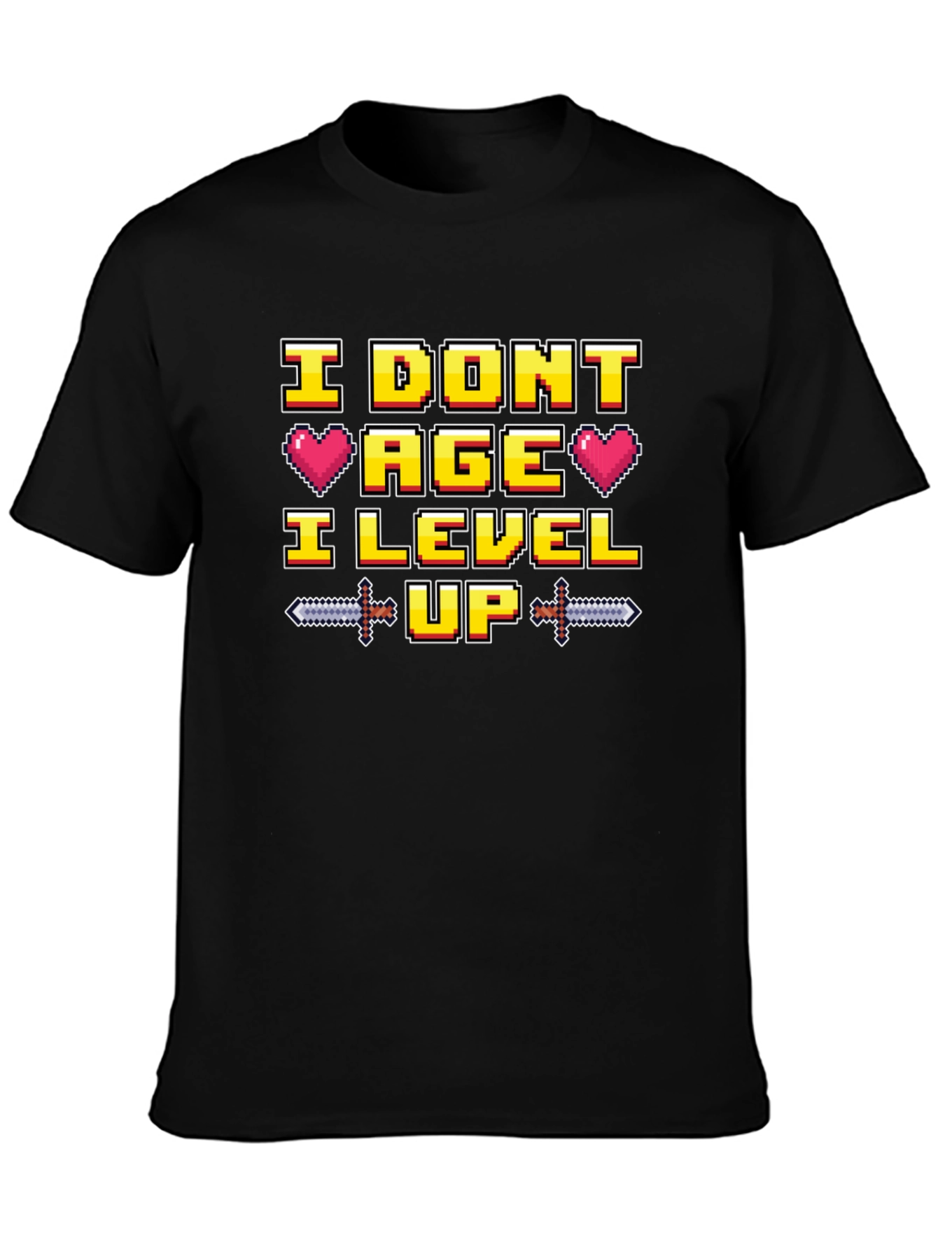 I Dont Age I Level Up Black T-Shirt