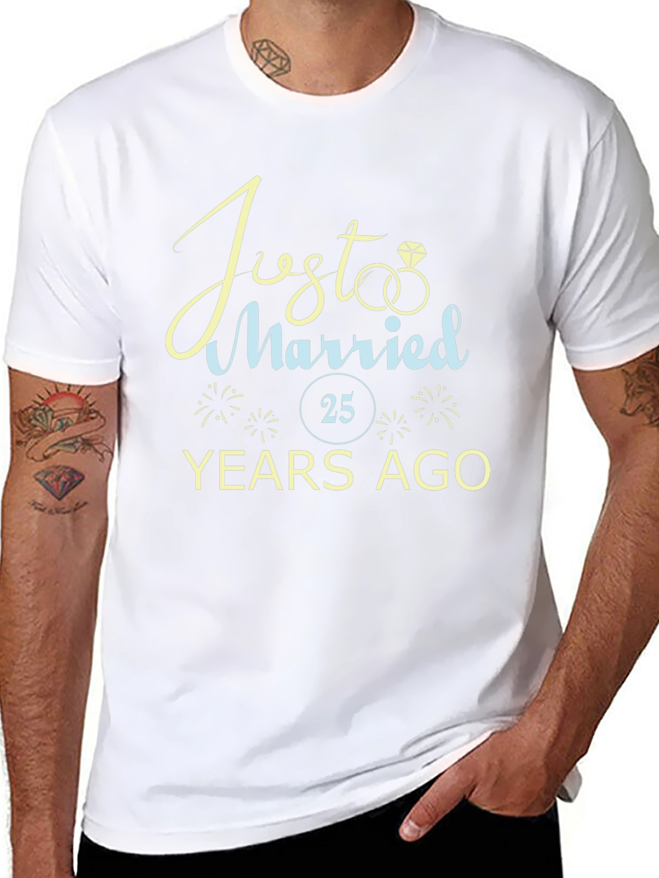 Just Married 25 Years Ago Anniversary T-Shirt