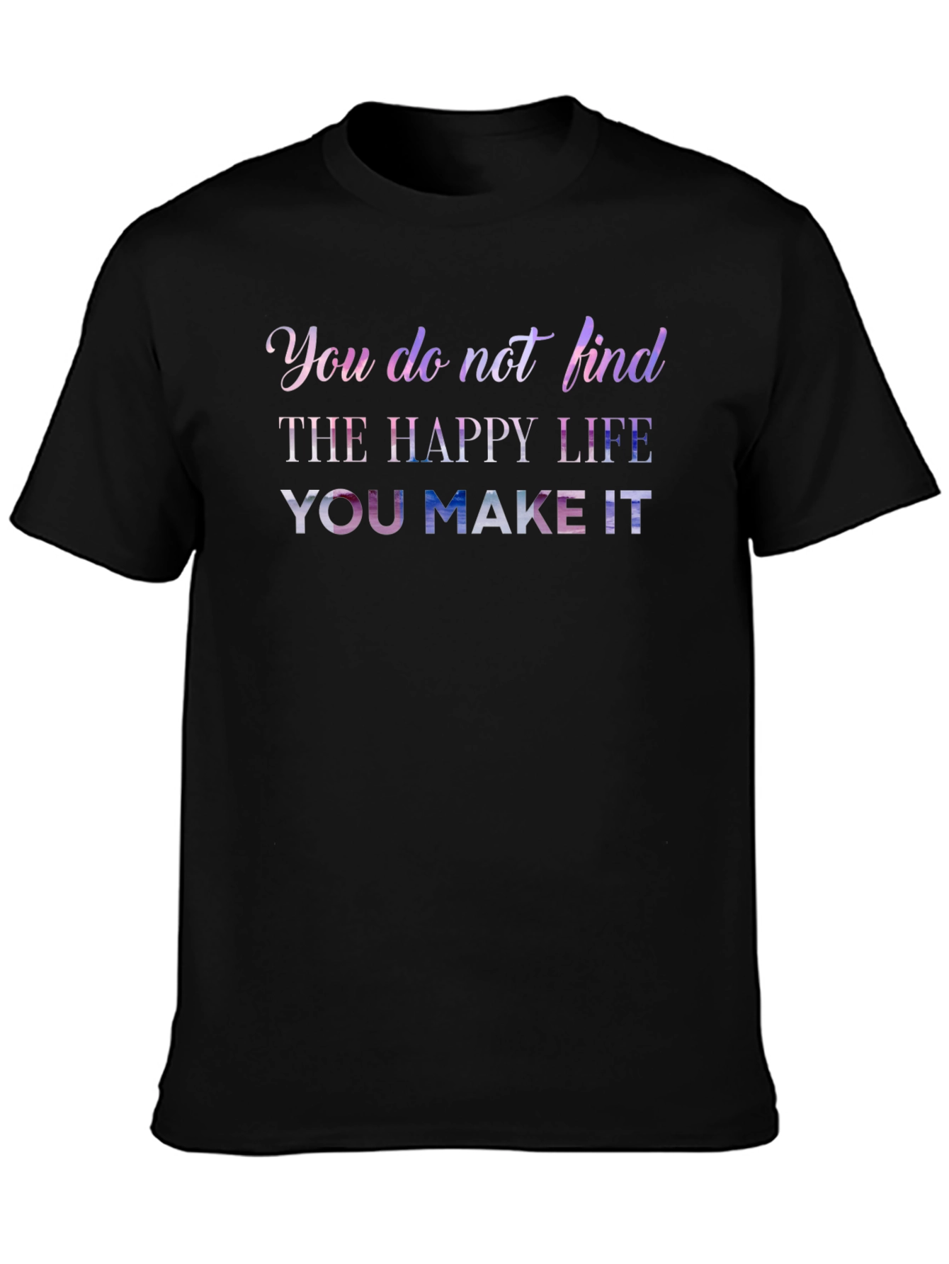 Inspirational Graphic Print Black T-Shirt