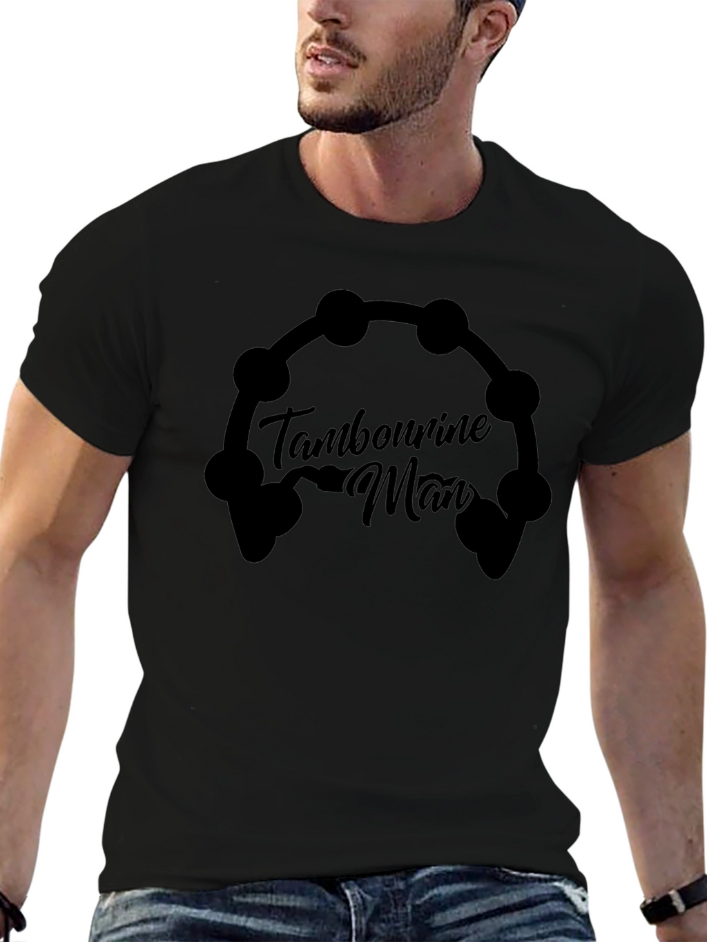 Tambourine Man Graphic Tee - Music Lovers Shirt