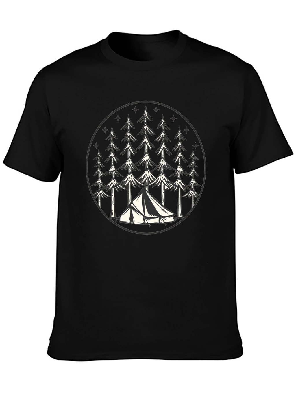 Camping Adventure Graphic Tee - Black