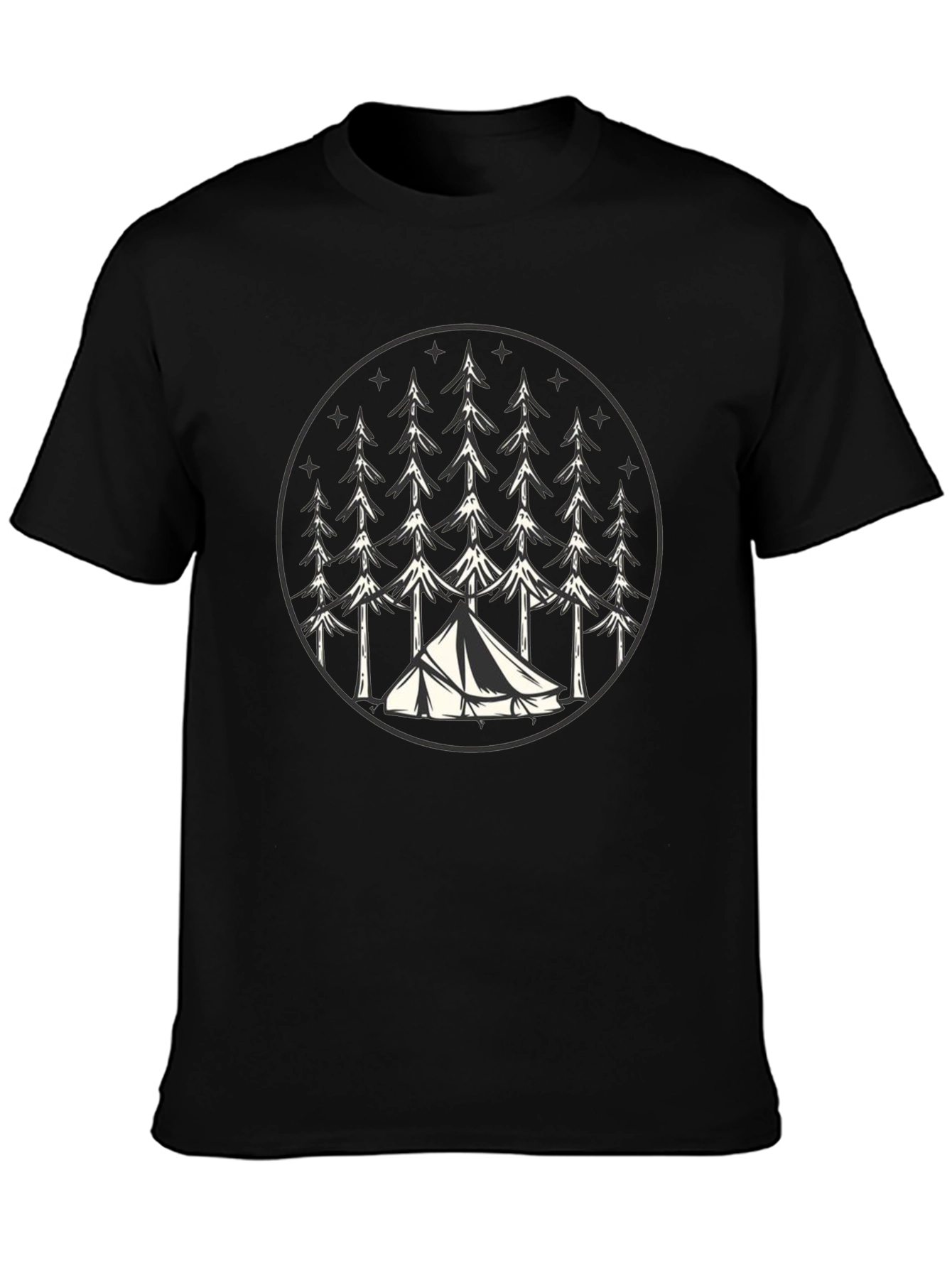 Camping Adventure Graphic Tee - Black