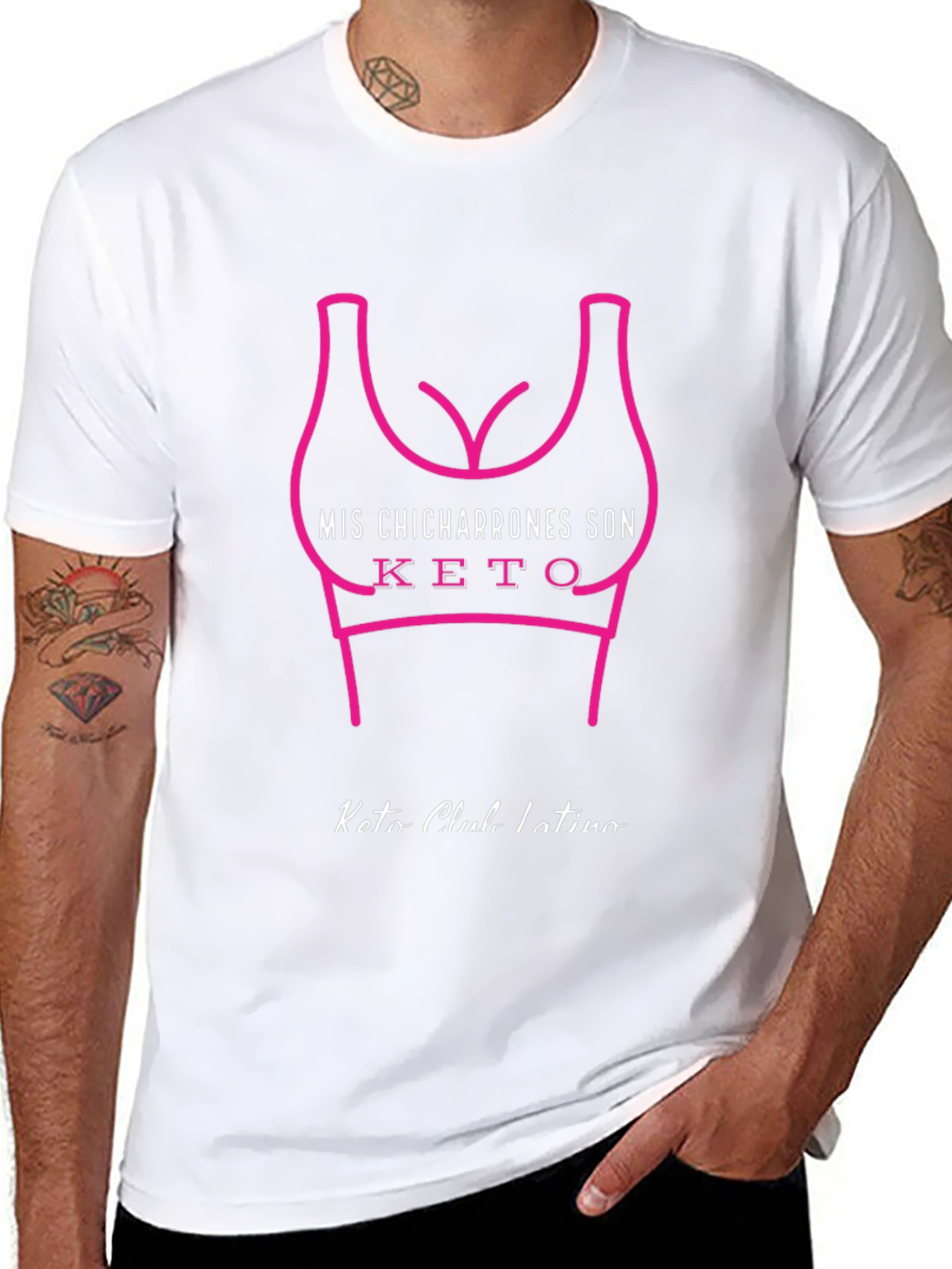 Keto Club Latino Tee: Mis Chicharrones Son Keto - Black T-Shirt