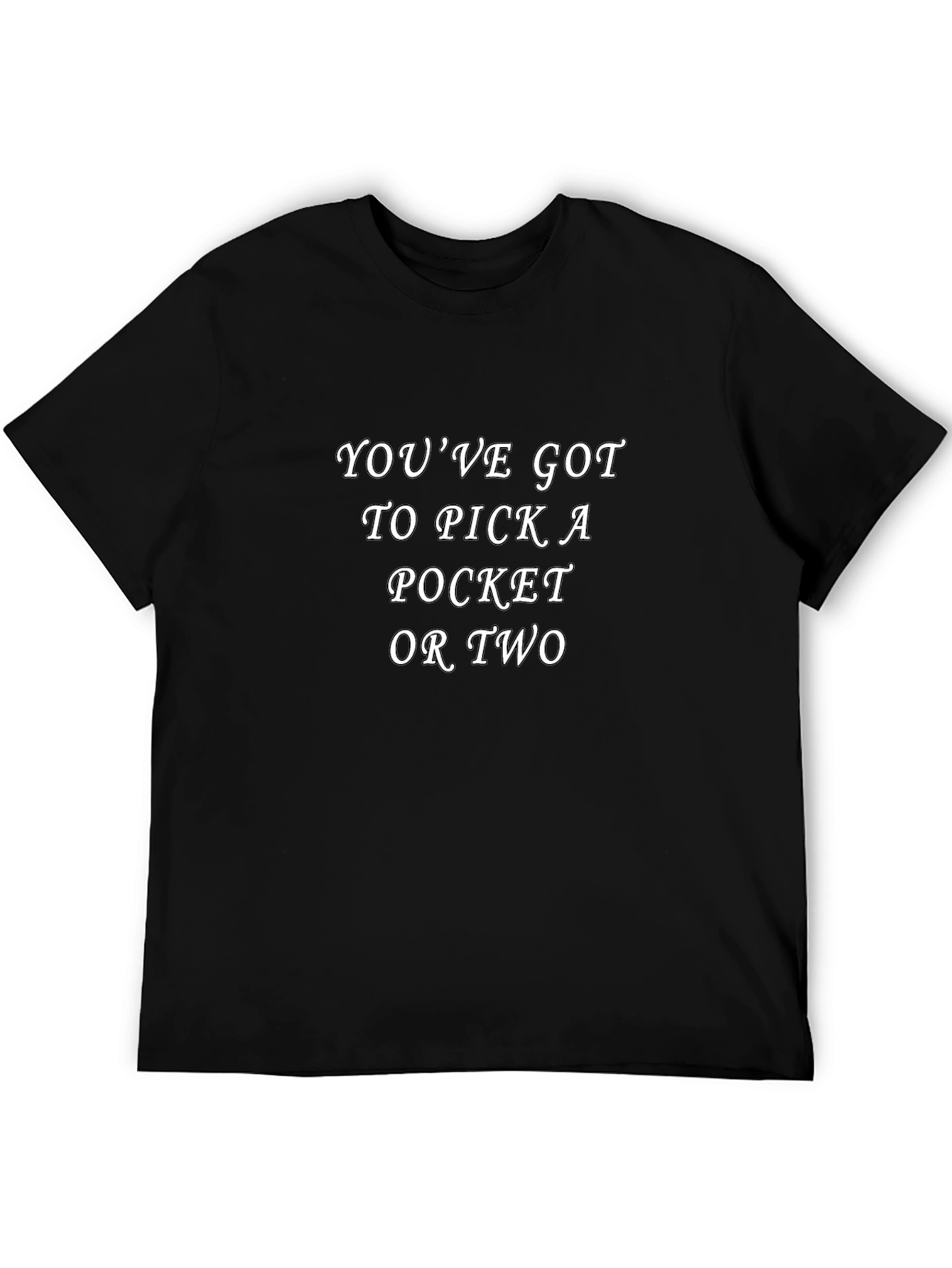 Humorous Pick a Pocket Graphic Tee - Black