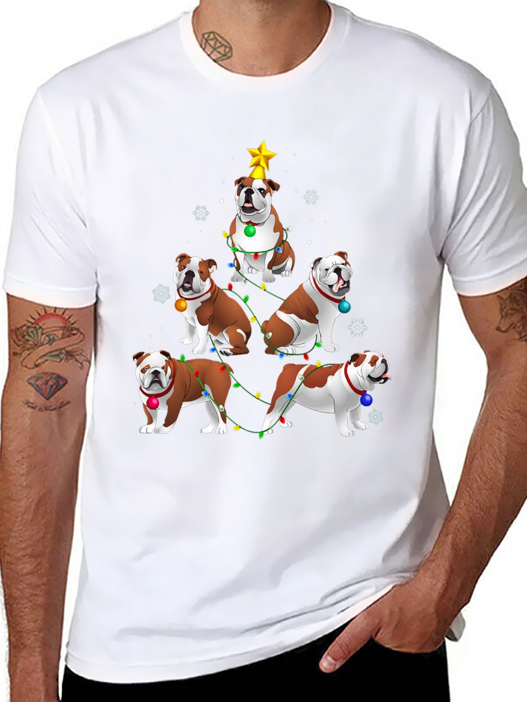 Bulldog Christmas Tree T-Shirt