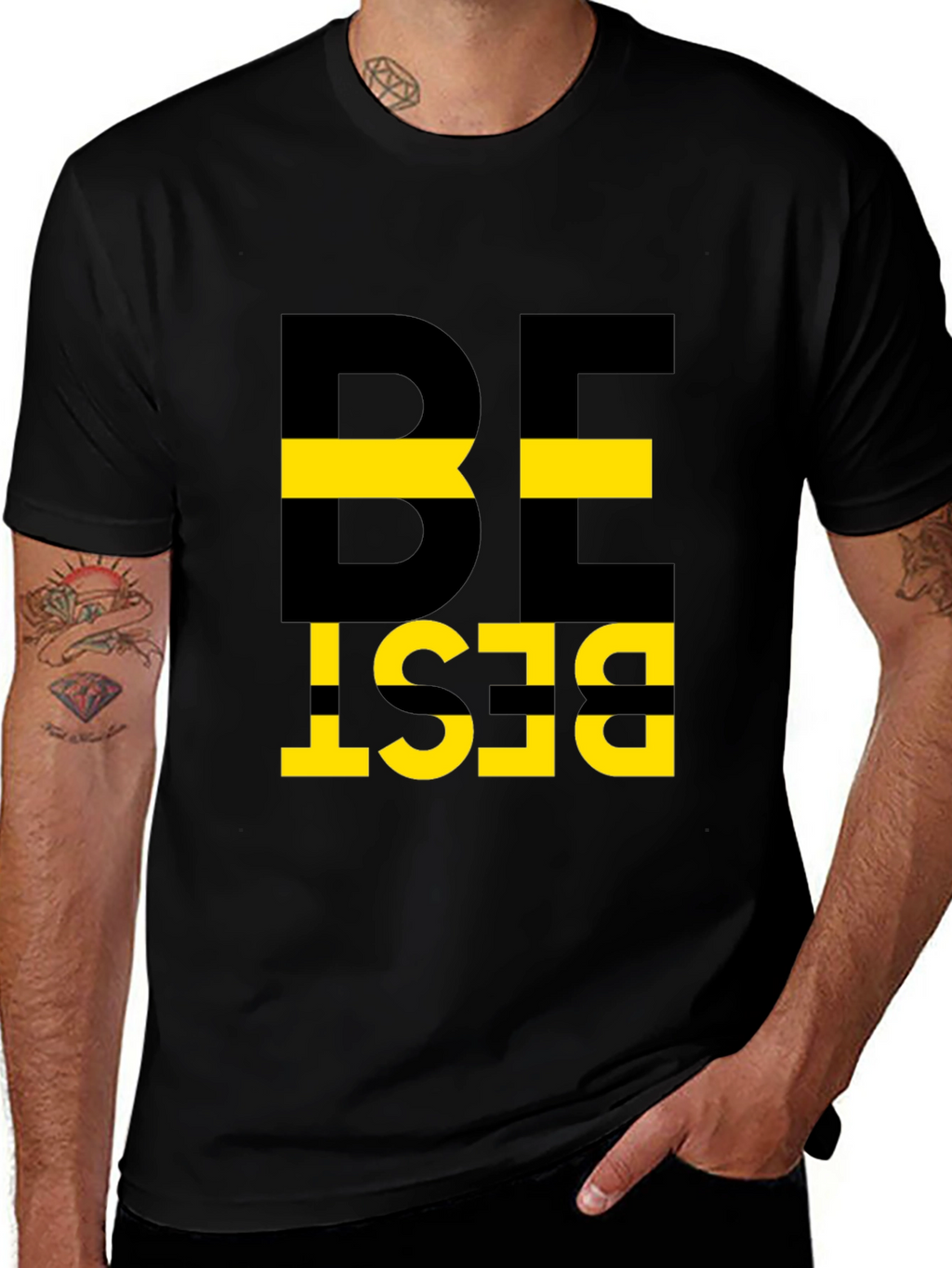 Be Best Graphic Tee - Mens Black Cotton T-Shirt