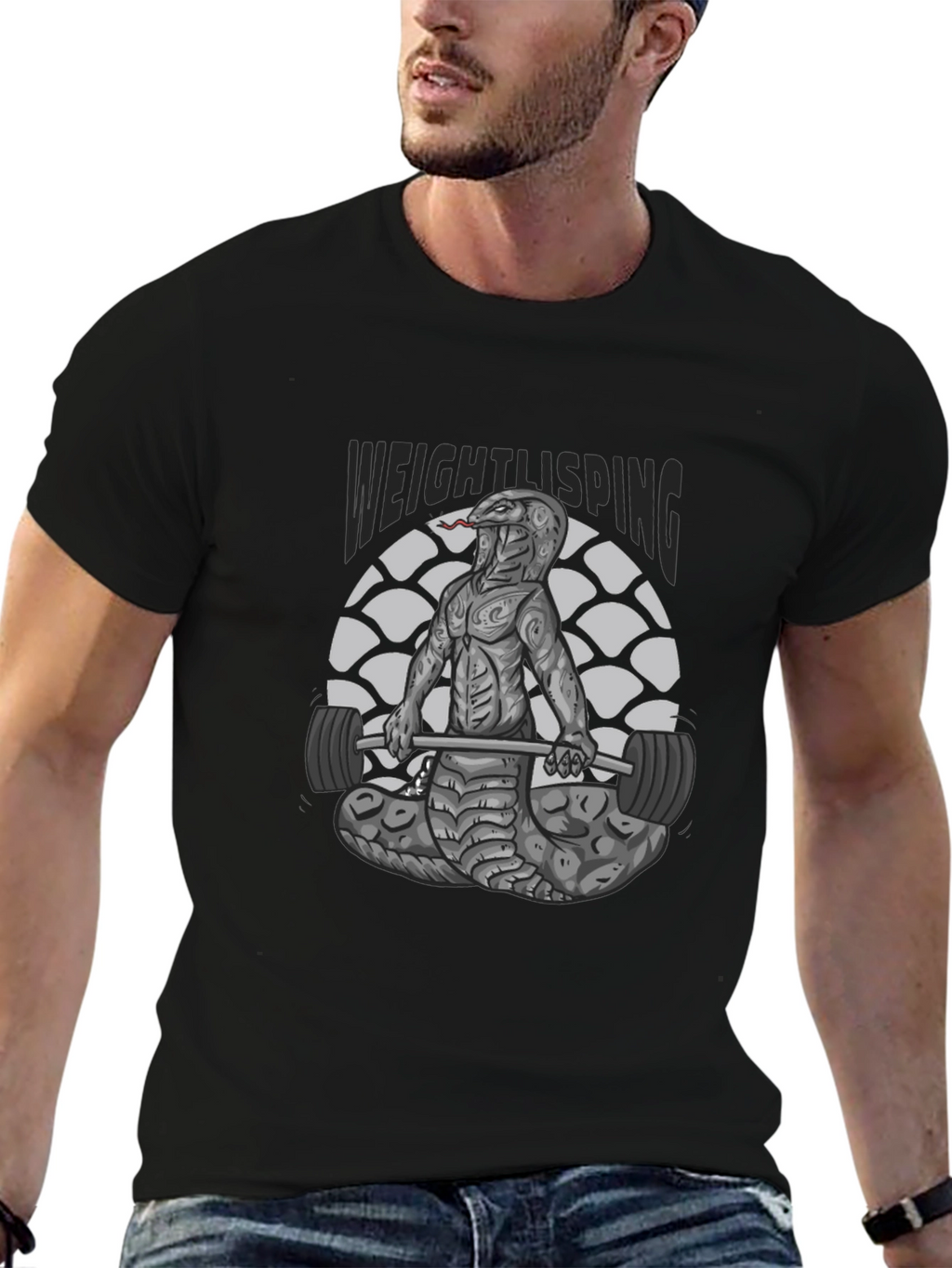 Weightlifting Snake T-Shirt - Cobra Gym Tee