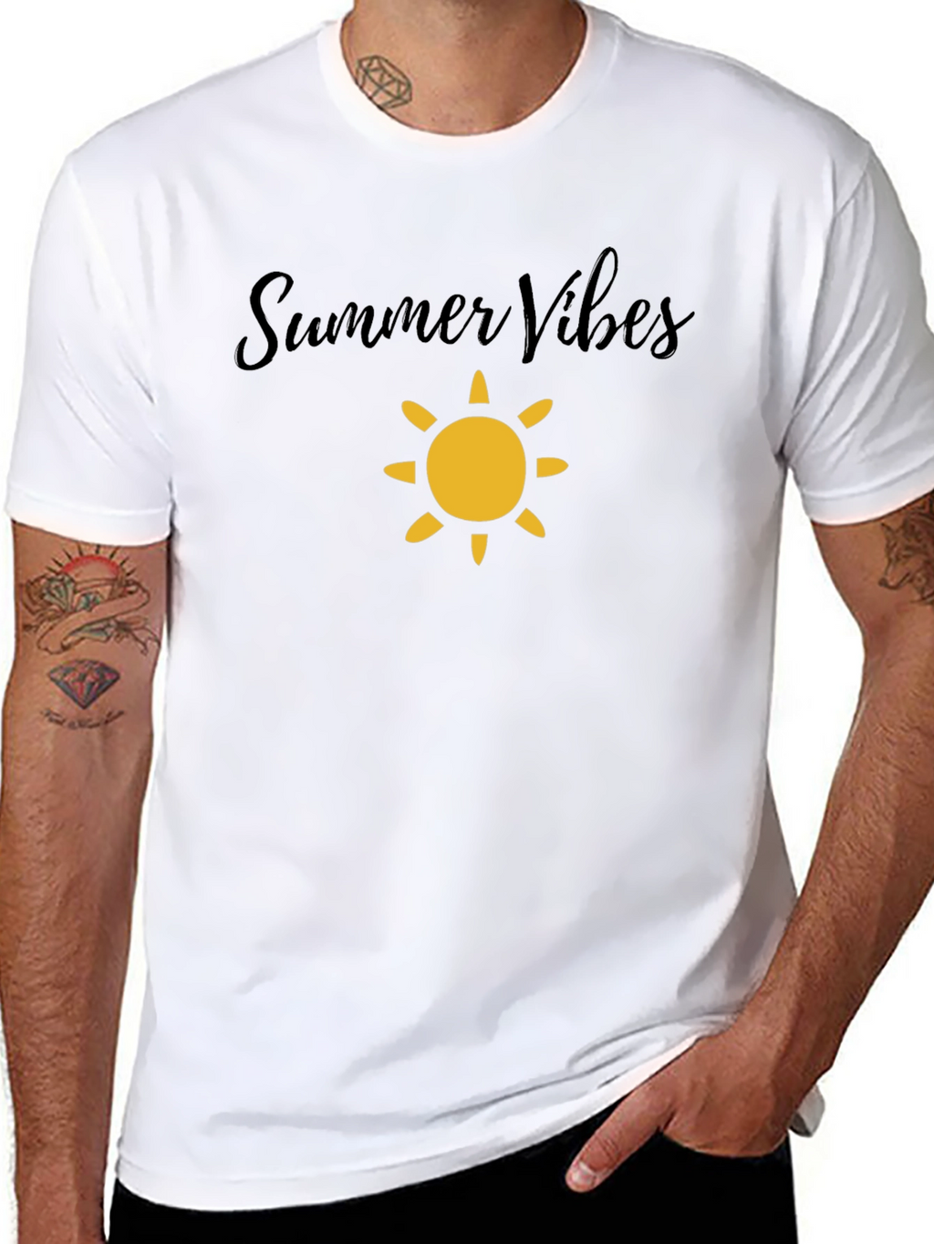 Summer Vibes Black T-Shirt - Mens Casual Wear