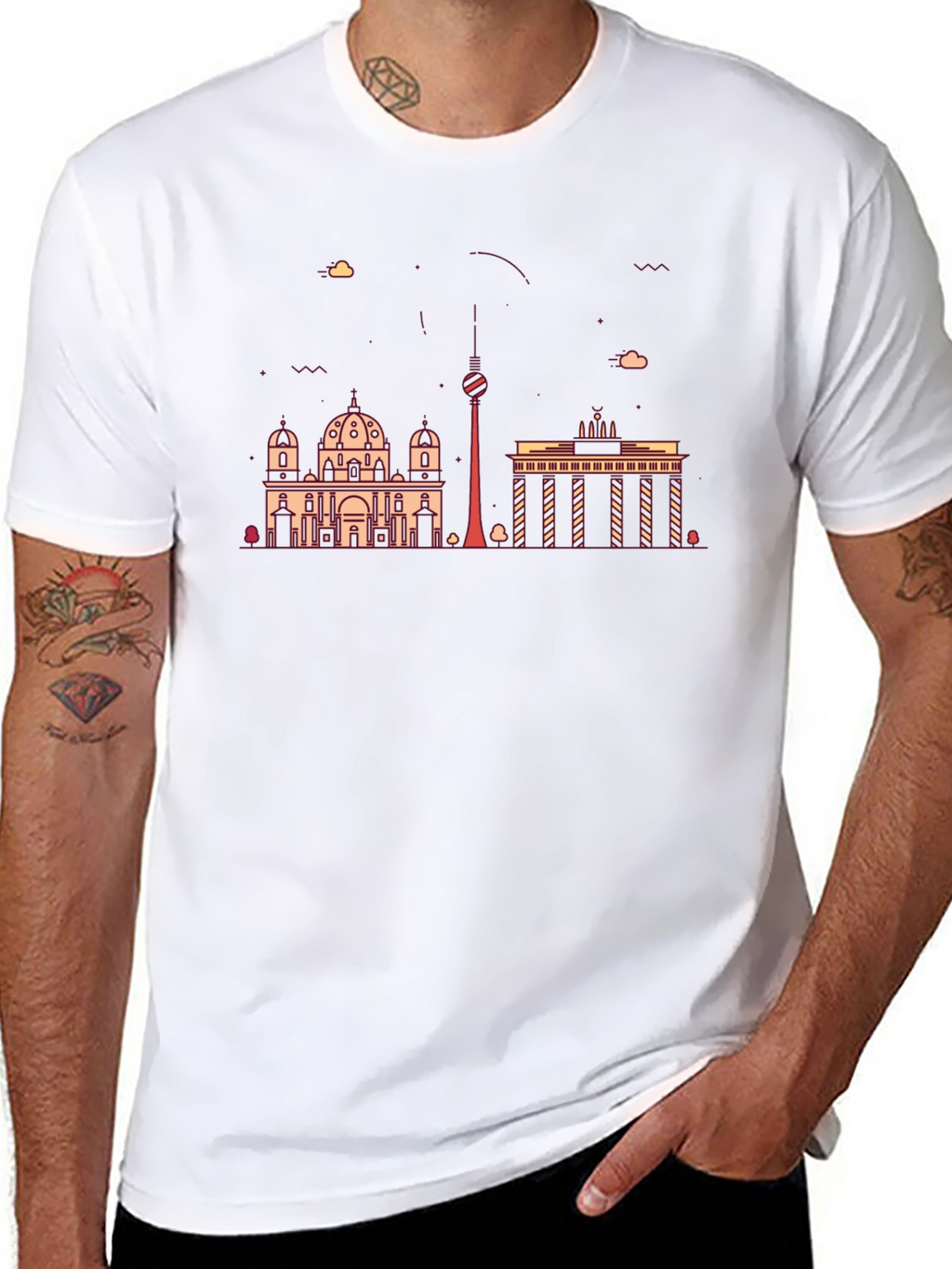 Berlin Skyline Black Graphic Tee