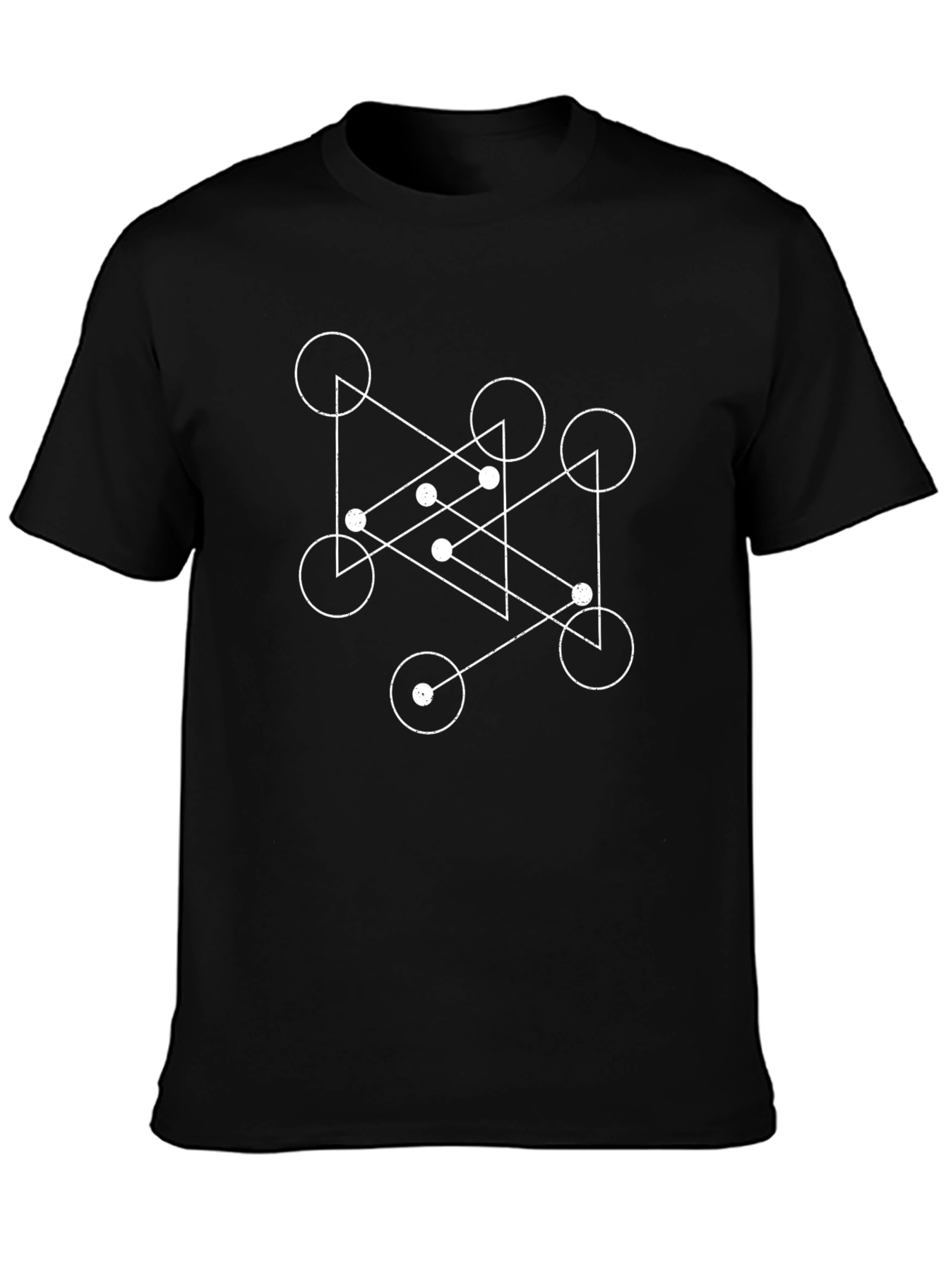 Geometric Pattern Black T-Shirt for Men