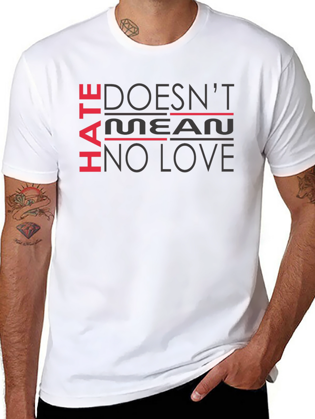Hate Doesnt Mean No Love Black T-Shirt