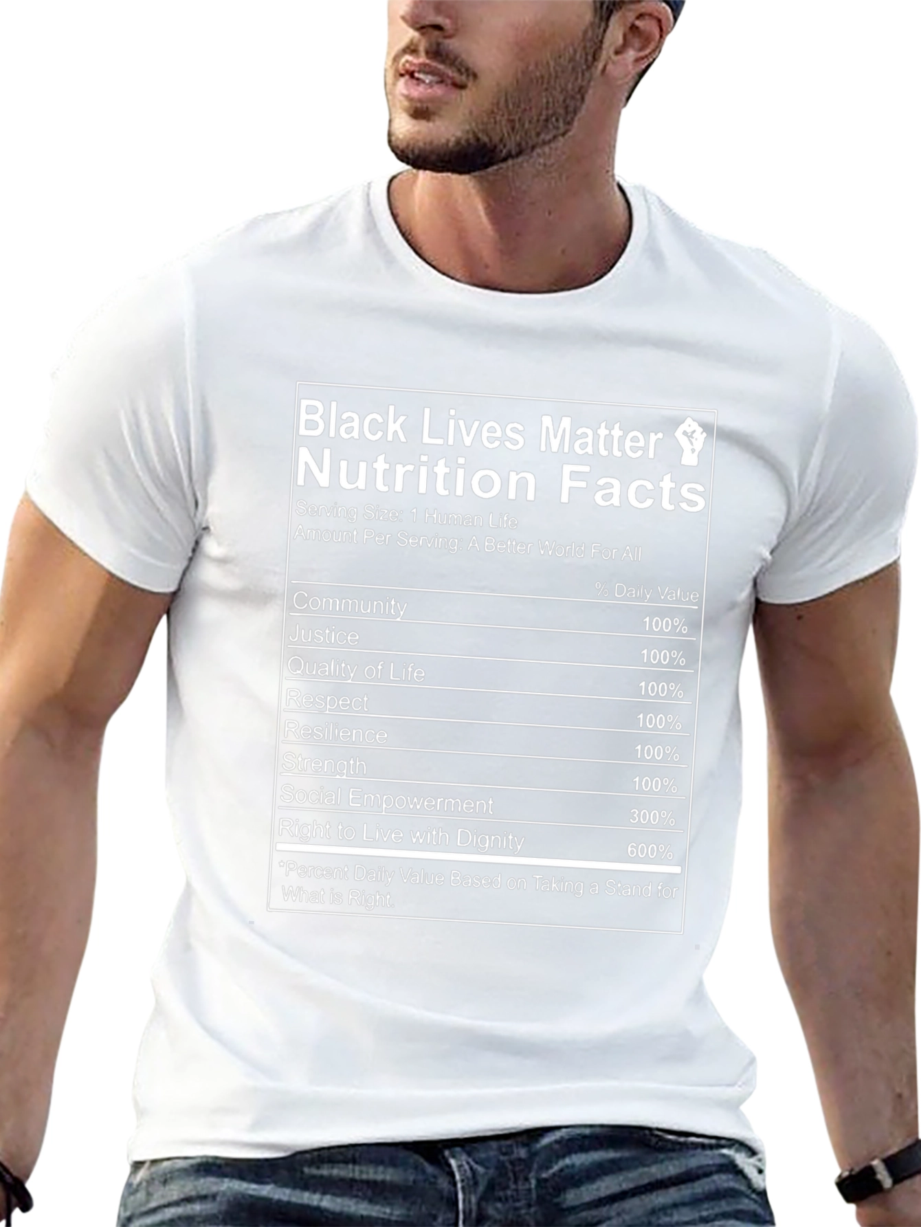 Black Lives Matter Nutrition Facts T-Shirt