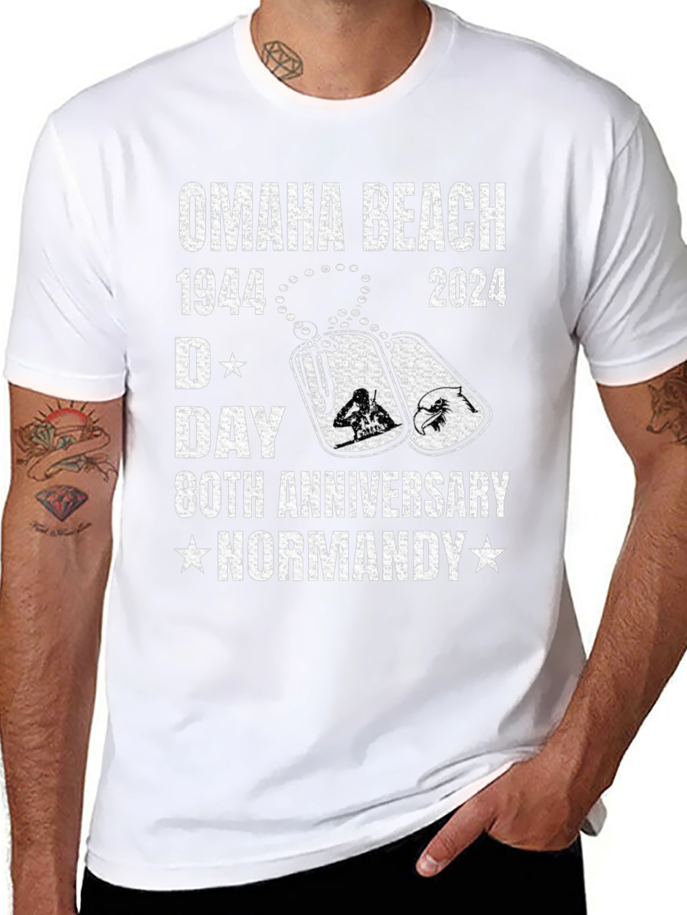 Omaha Beach 1944-2024 D-Day 80th Anniversary T-Shirt