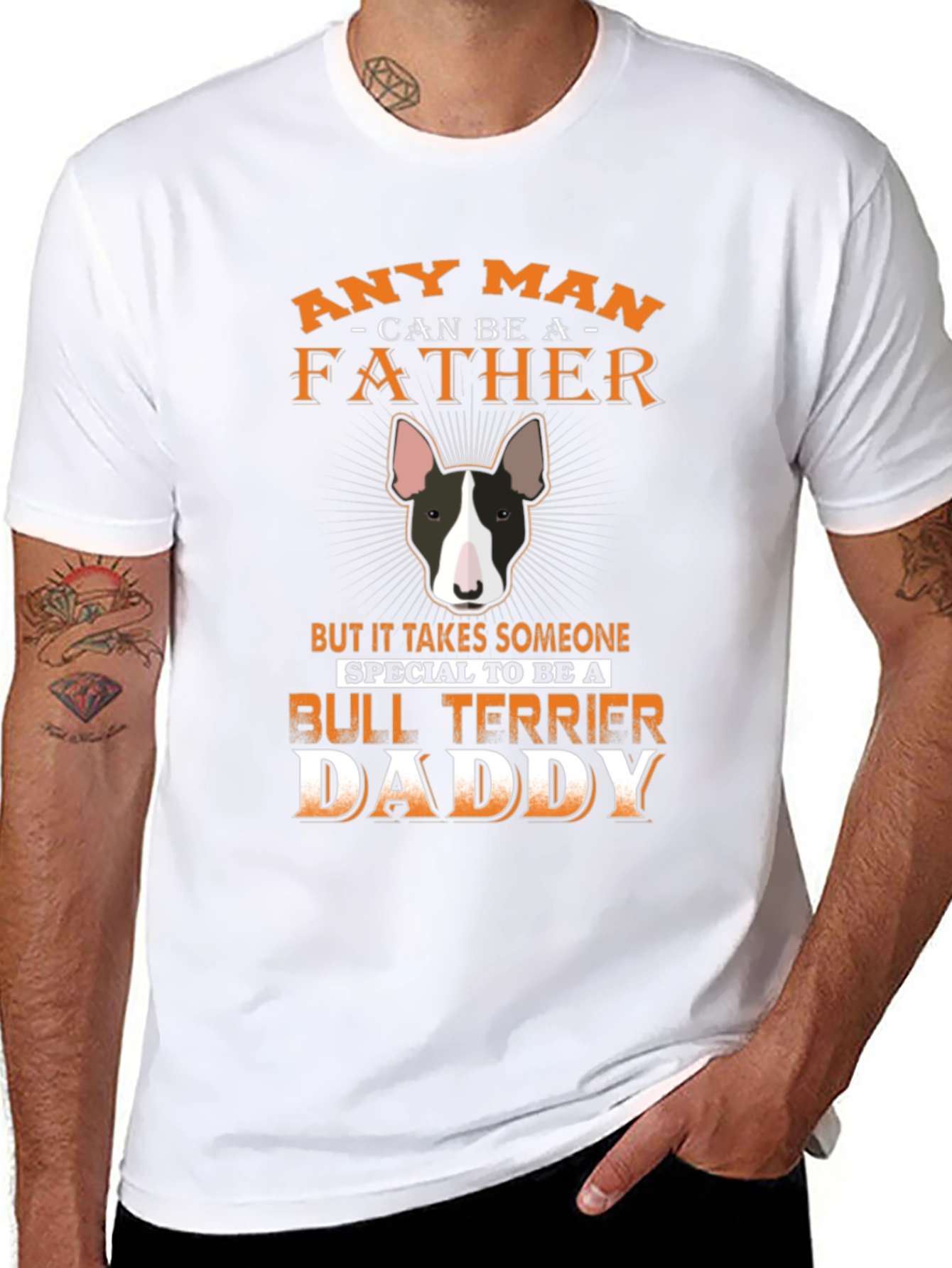 Bull Terrier Daddy T-Shirt - Special Fathers Day Gift