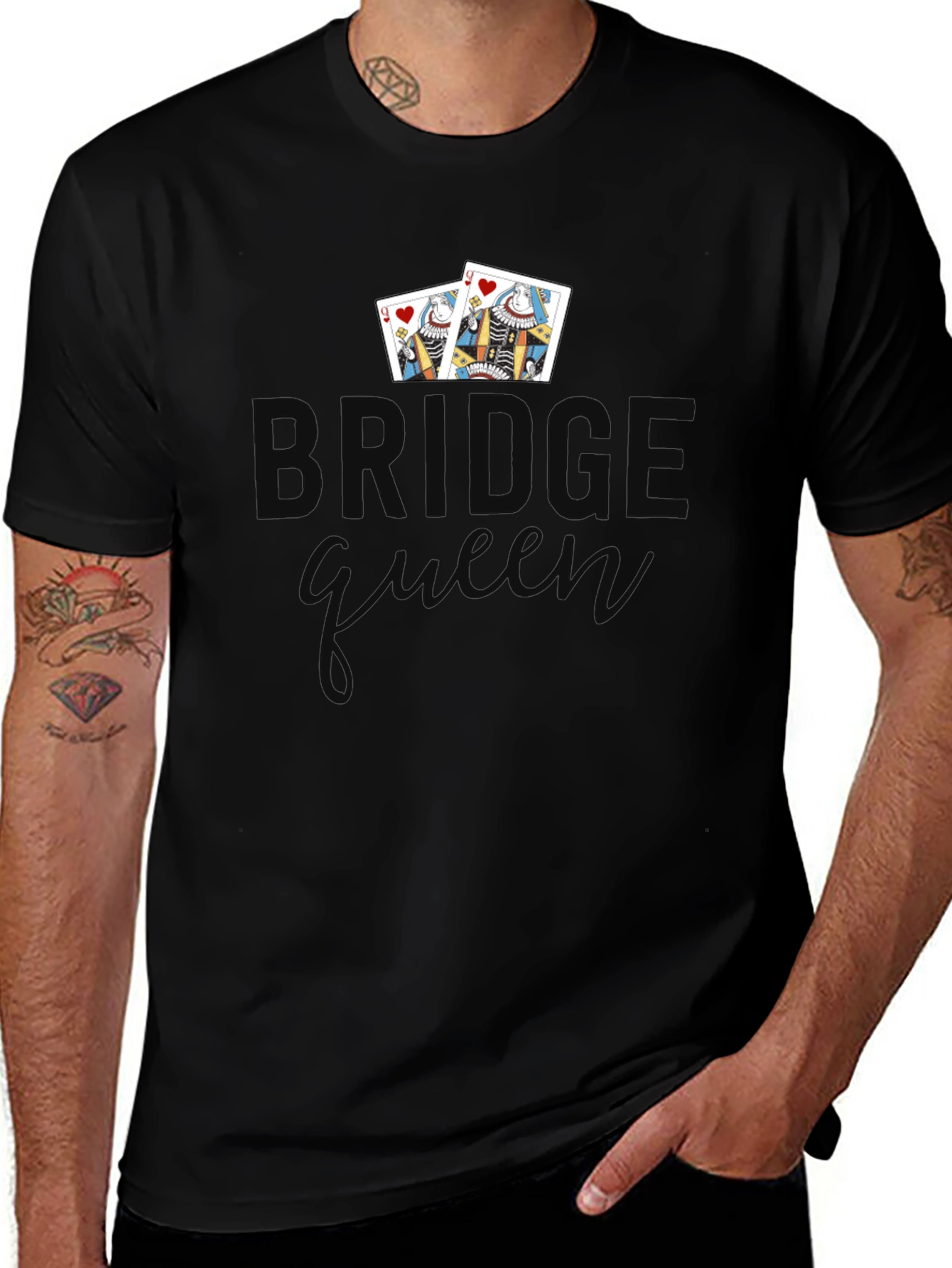 Bridge Queen T-Shirt - Playing Card Design