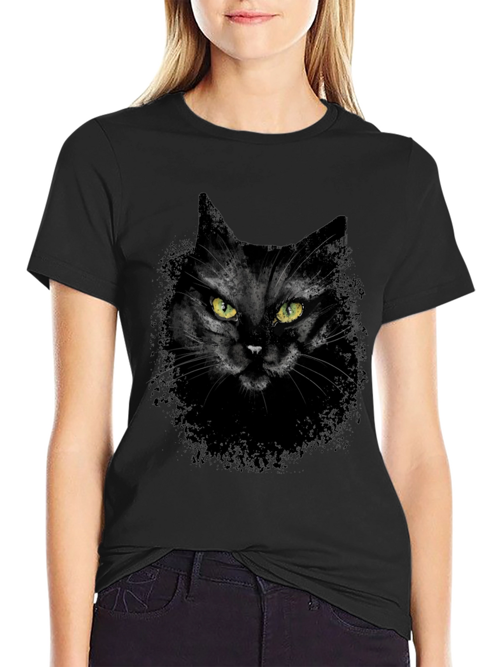 Black Cat Graphic Tee - Mens Casual T-Shirt